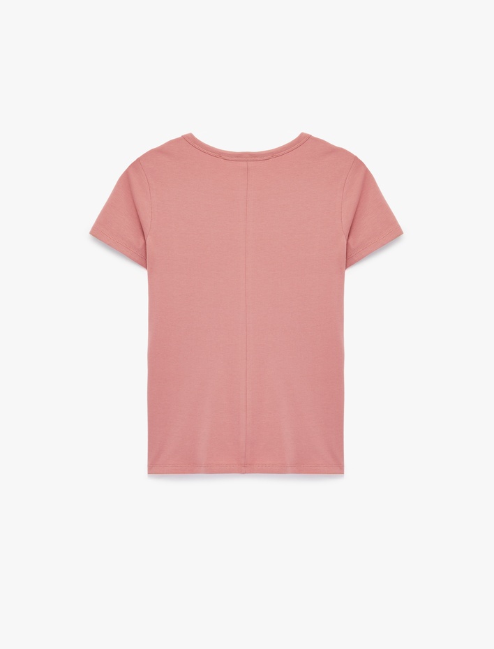  Pamuklu Slim Fit Kısa Kollu Bisiklet Yaka Basic Tişört