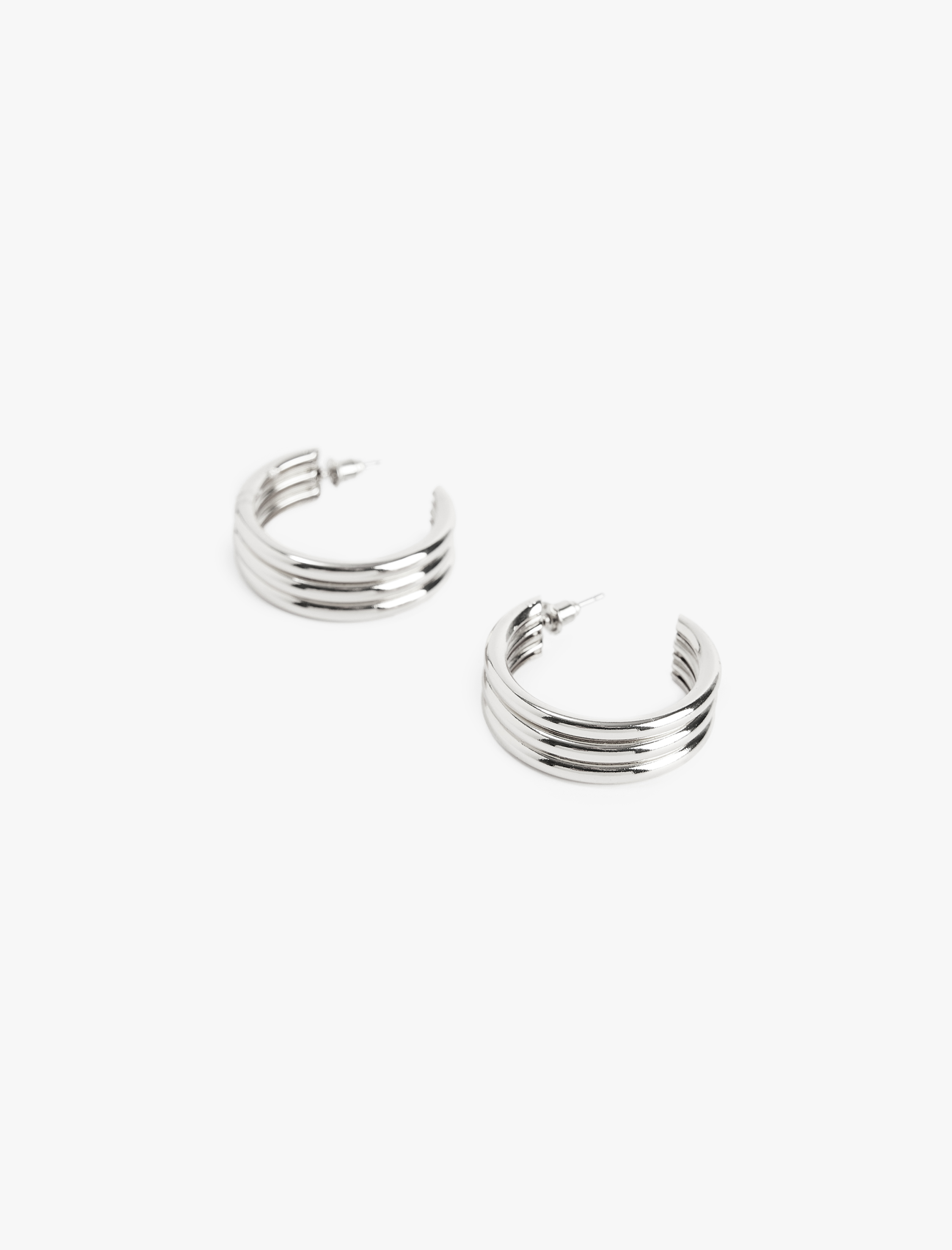  Kadın Sıralı Çelik Halka Küpe