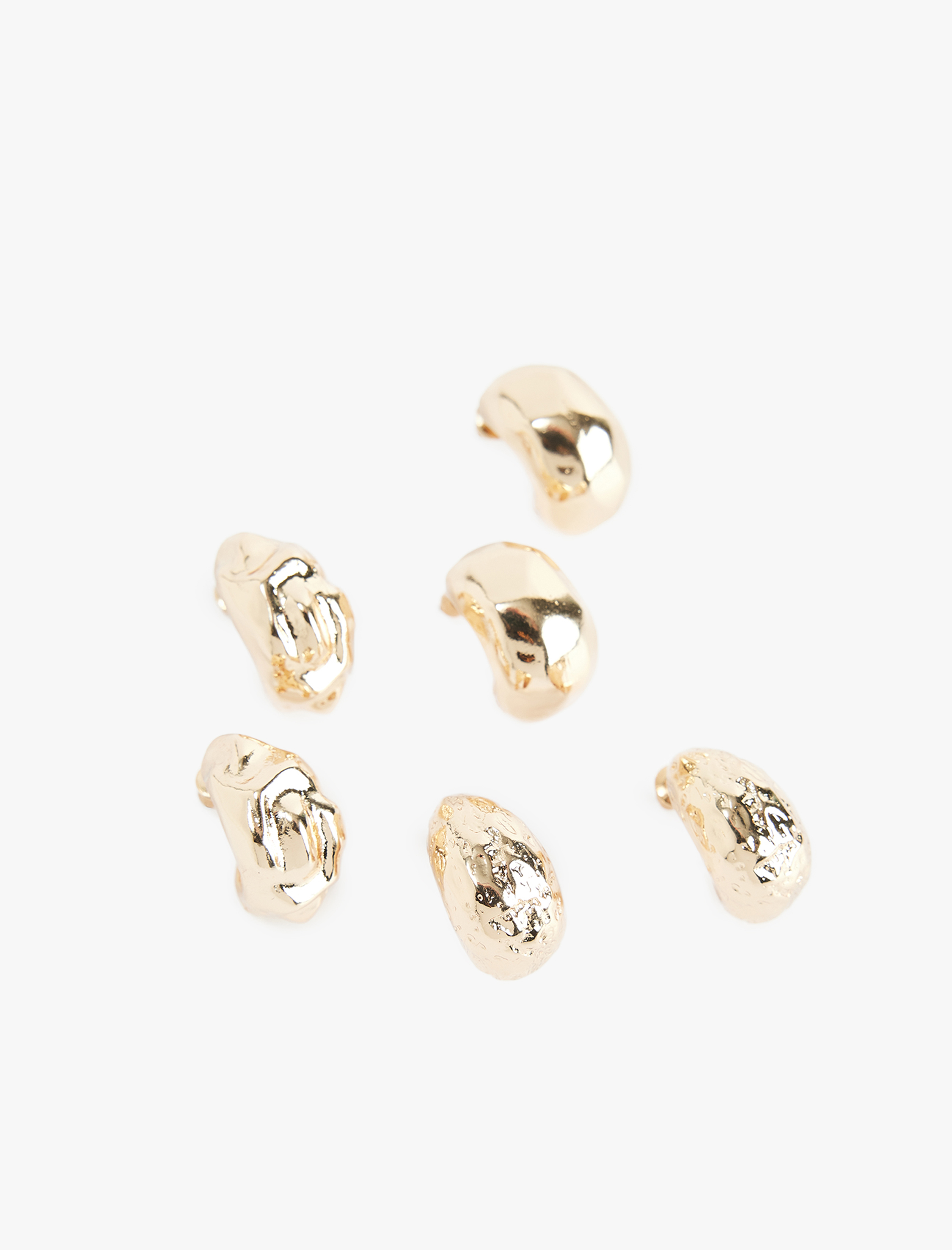  Kadın 3'lü Dokulu Halka Küpe Seti