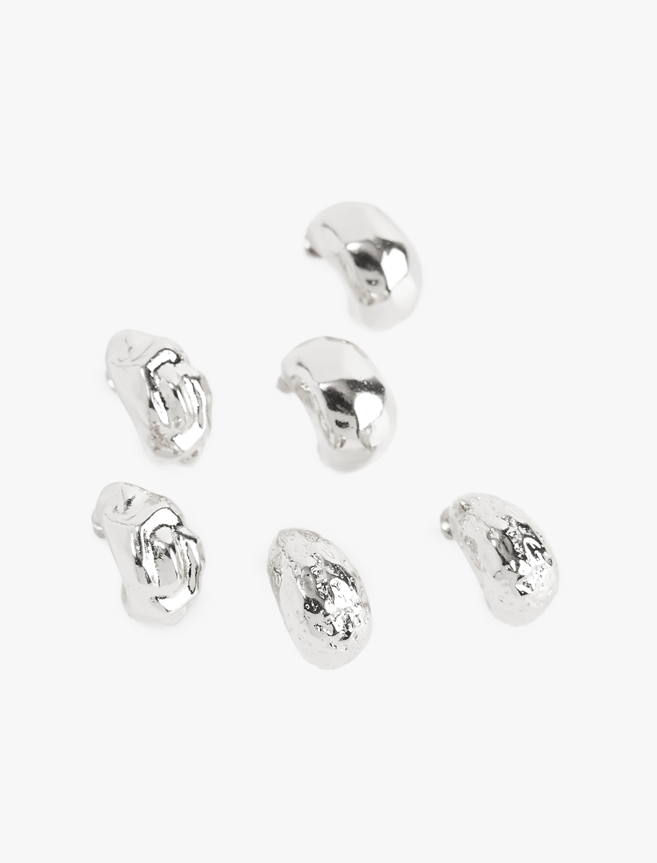  Kadın 3'lü Dokulu Halka Küpe Seti