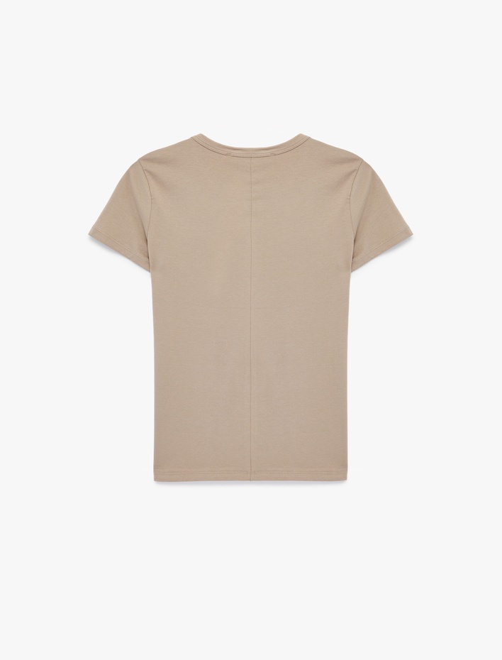  Pamuklu Slim Fit Kısa Kollu Bisiklet Yaka Basic Tişört