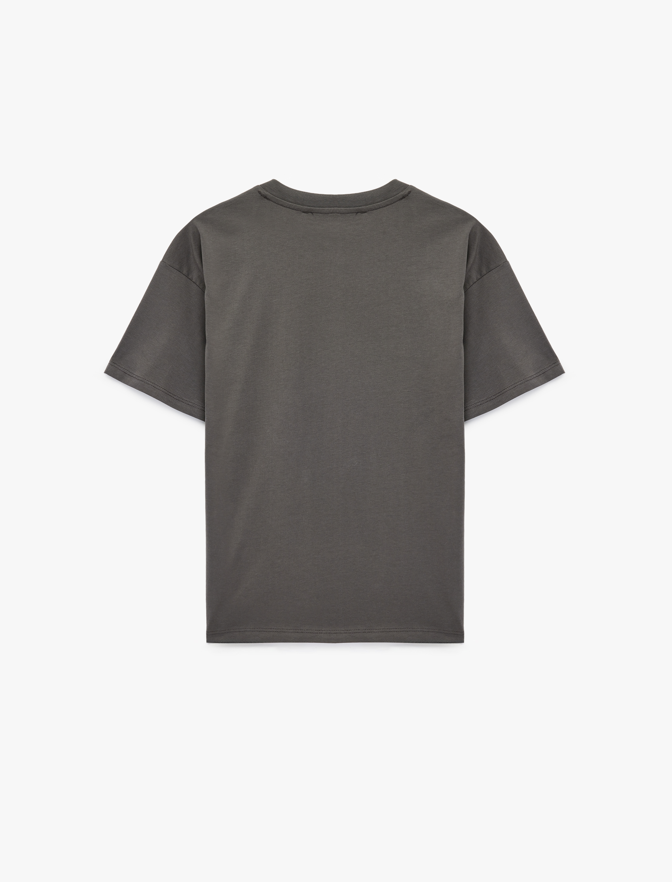   Fiyonk Baskılı Kısa Kollu Bisiklet Yaka Pamuklu Oversize Tişört