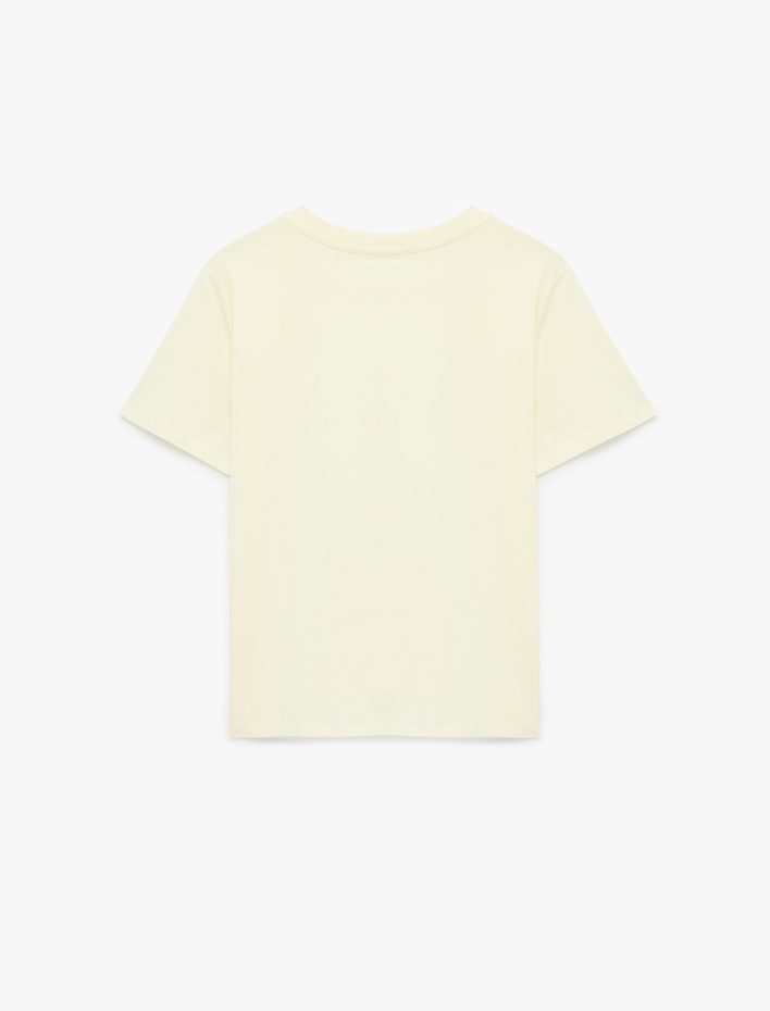  Kısa Kollu Bisiklet Yaka Pamuklu Köpek Baskılı Tişört