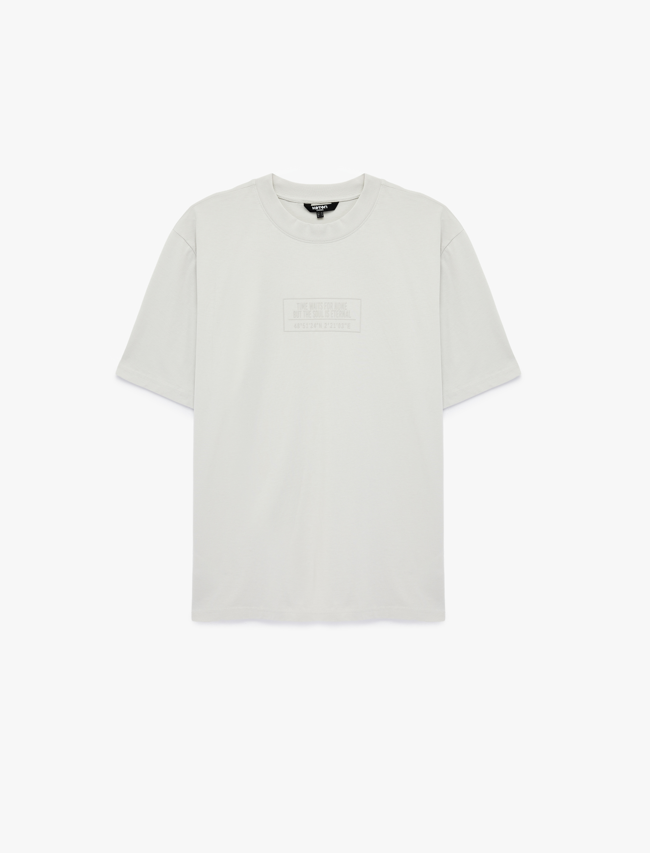   Regular Fit Kısa Kollu Pamuklu Bisiklet Yaka Baskılı Tişört