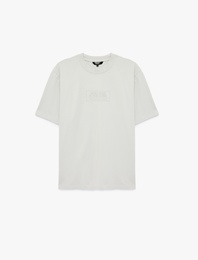 Regular Fit Kısa Kollu Pamuklu Bisiklet Yaka Baskılı Tişört