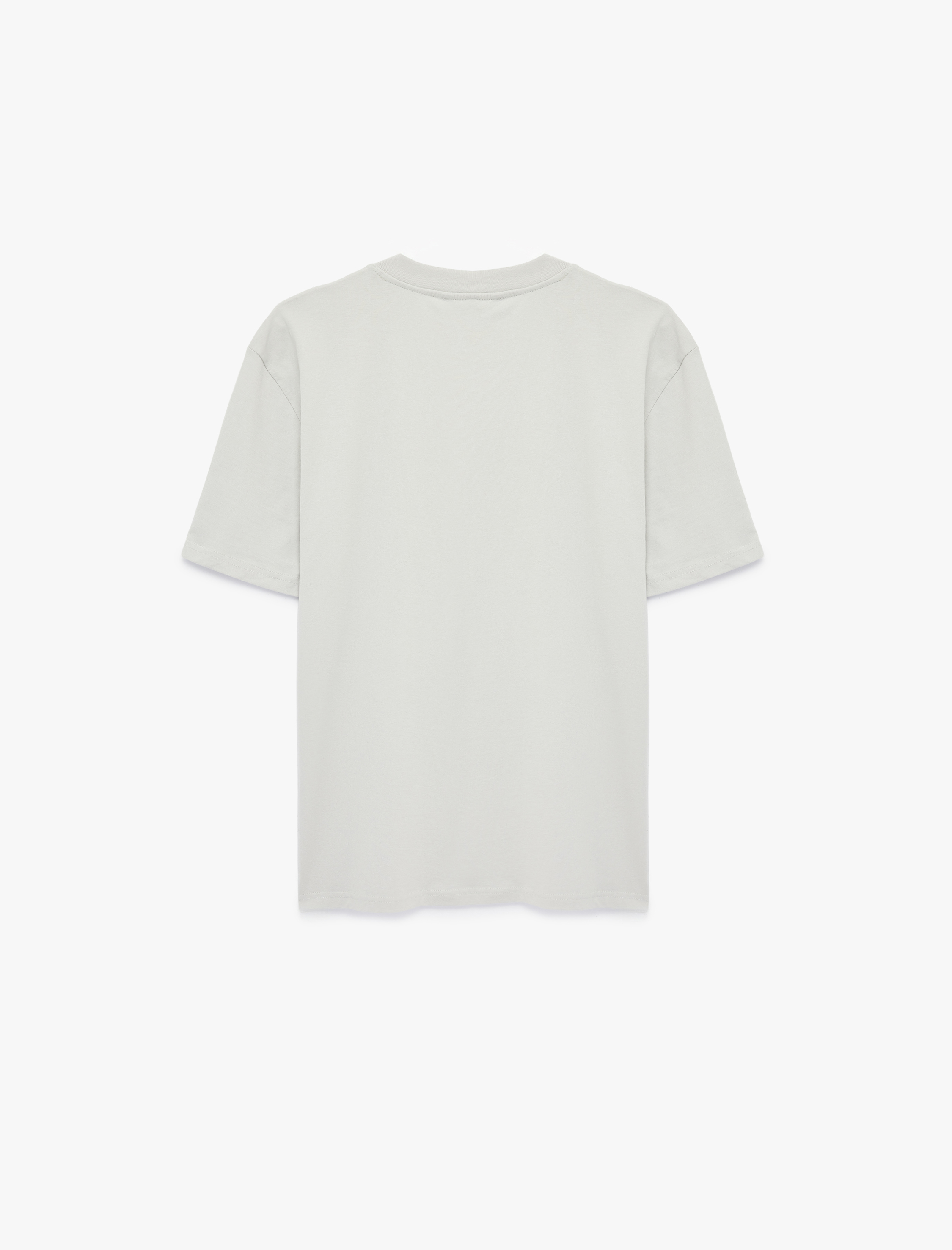   Regular Fit Kısa Kollu Pamuklu Bisiklet Yaka Baskılı Tişört