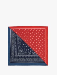 Pamuklu Renk Bloklu Desenli Kare Şal