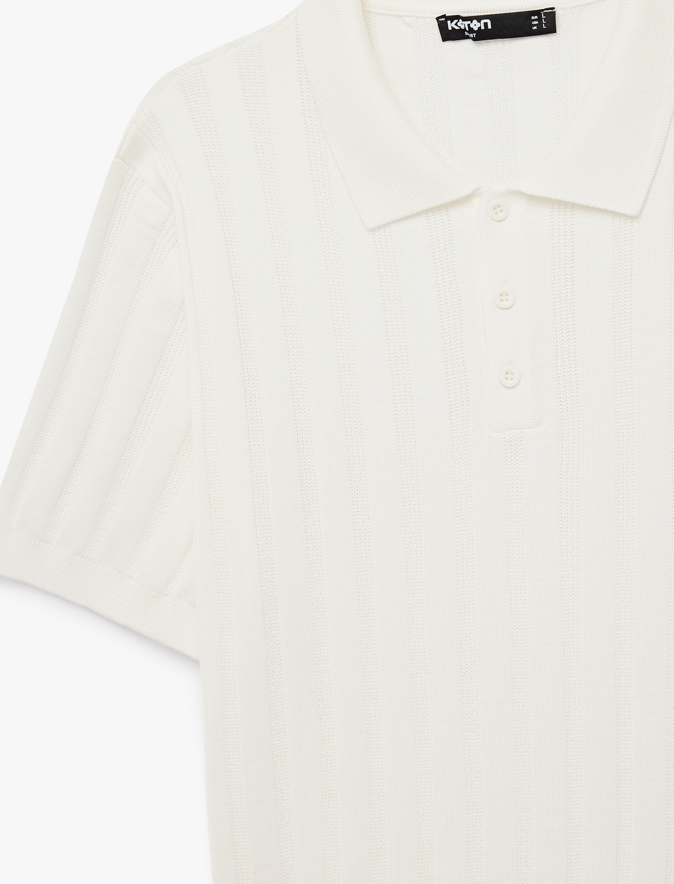   Regular Fit Kısa Kollu Dokulu Düğmeli Polo Yaka Triko Tişört