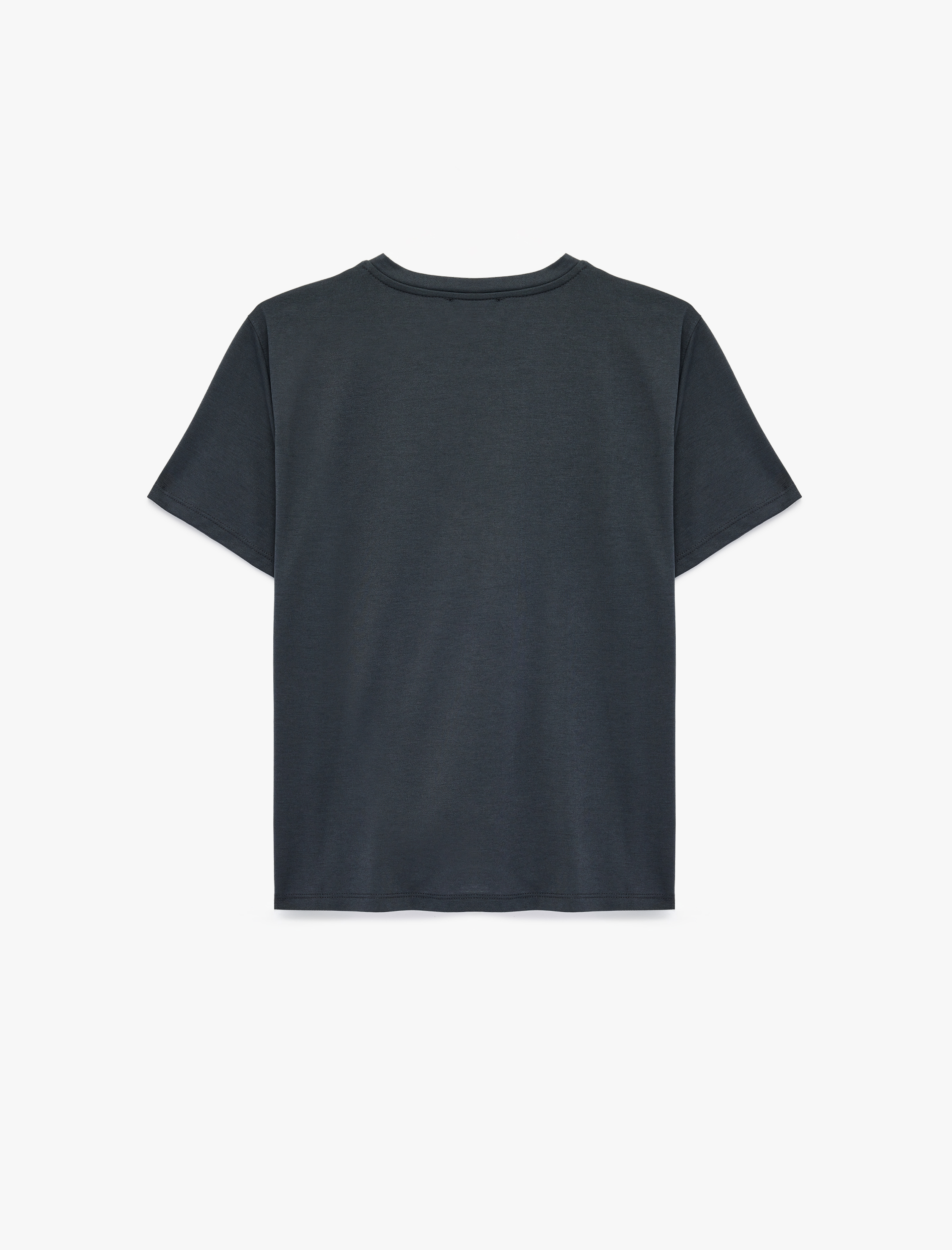   Kısa Kollu Bisiklet Yaka Taşlı Deniz Anası Grafik Baskılı Tişört