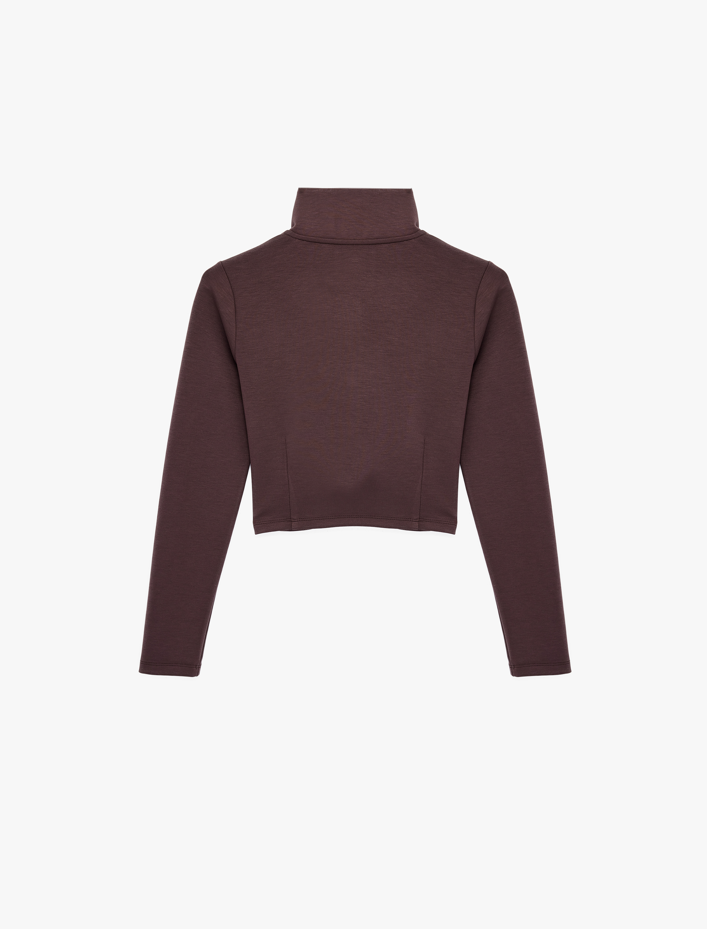   Viskon Karışımlı Dik Yaka Uzun Kollu Fermuarlı Spor Ceket