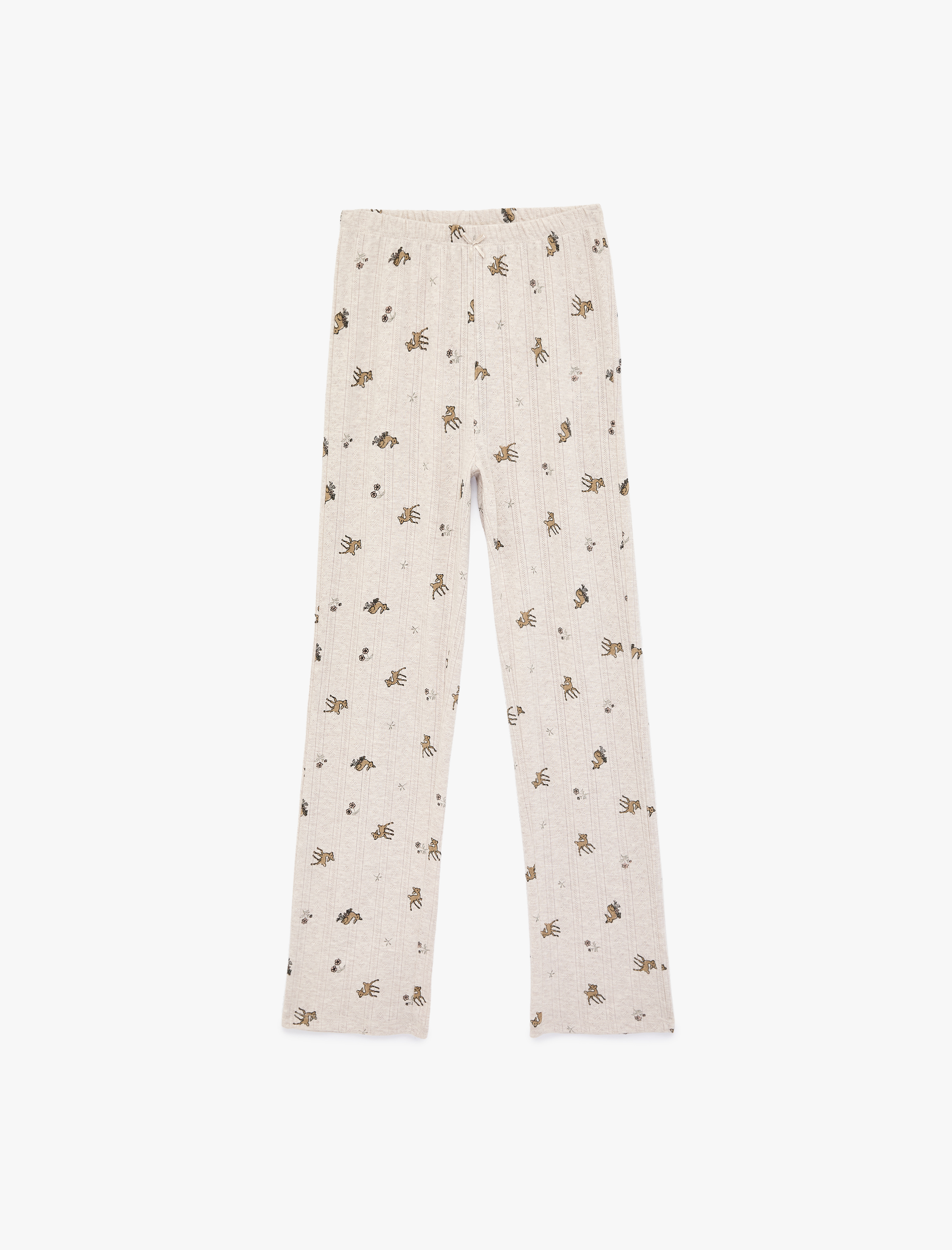   Desenli Beli Lastikli Slim Fit Pijama Altı