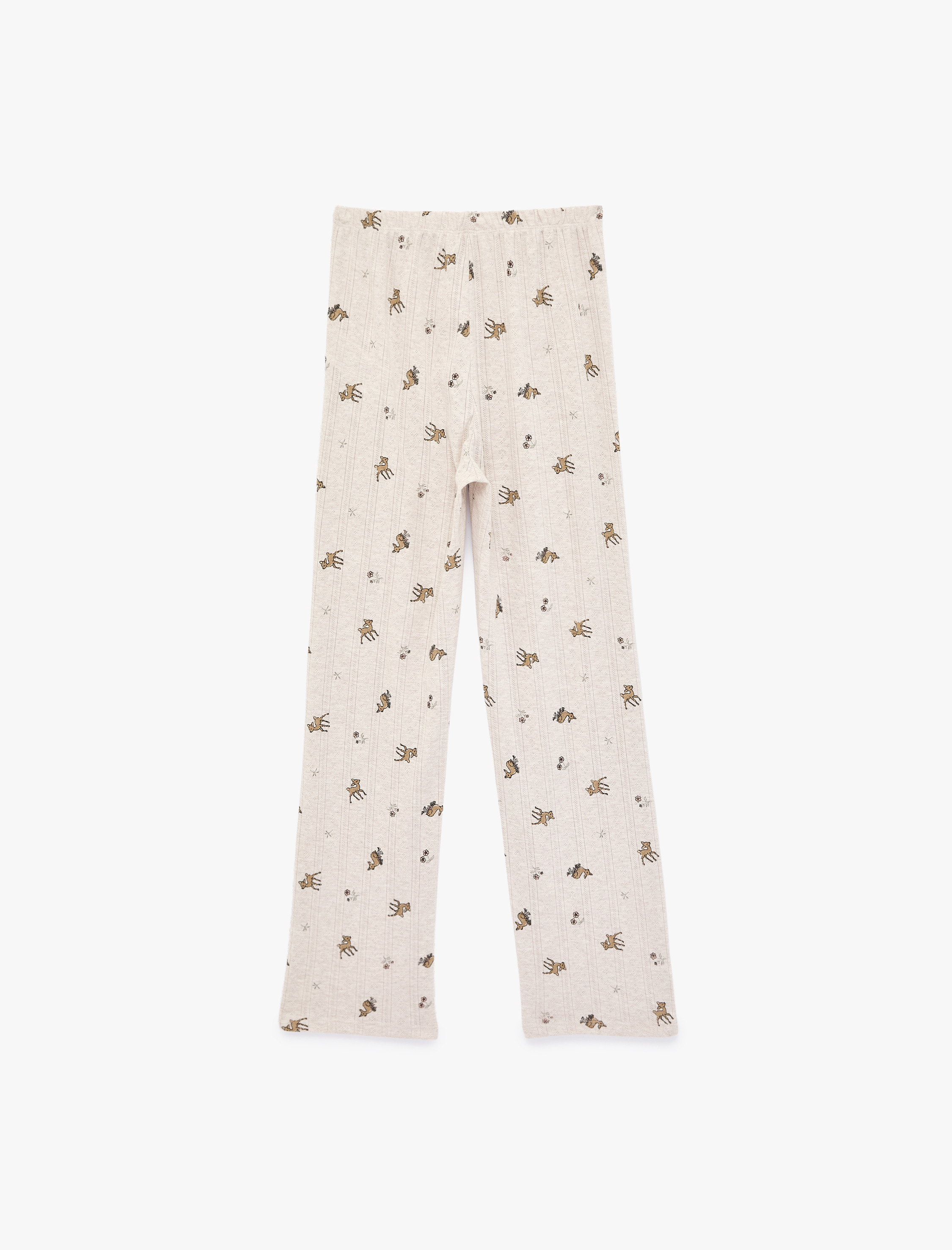   Desenli Beli Lastikli Slim Fit Pijama Altı