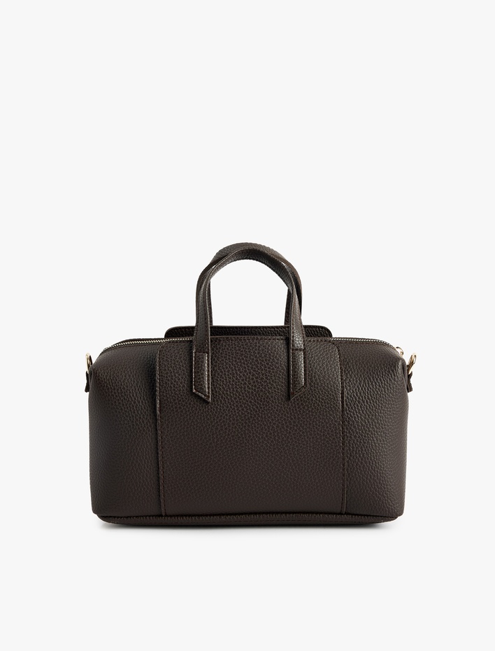 Kadın Suni Deri Saplı Fermuarlı Askılı Çapraz Çanta