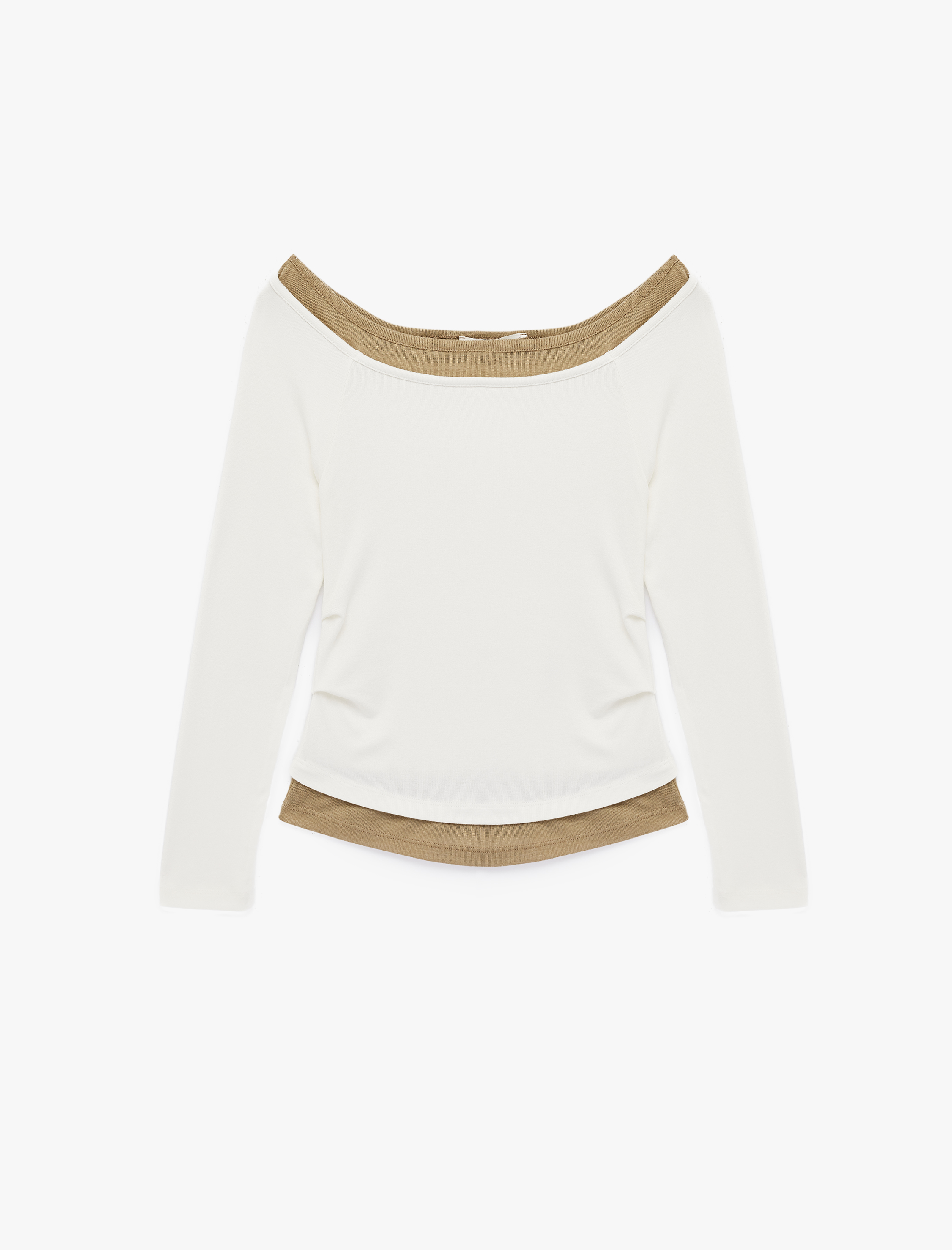   Slim Fit Kayık Yaka Viskon Uzun Kollu Tişört