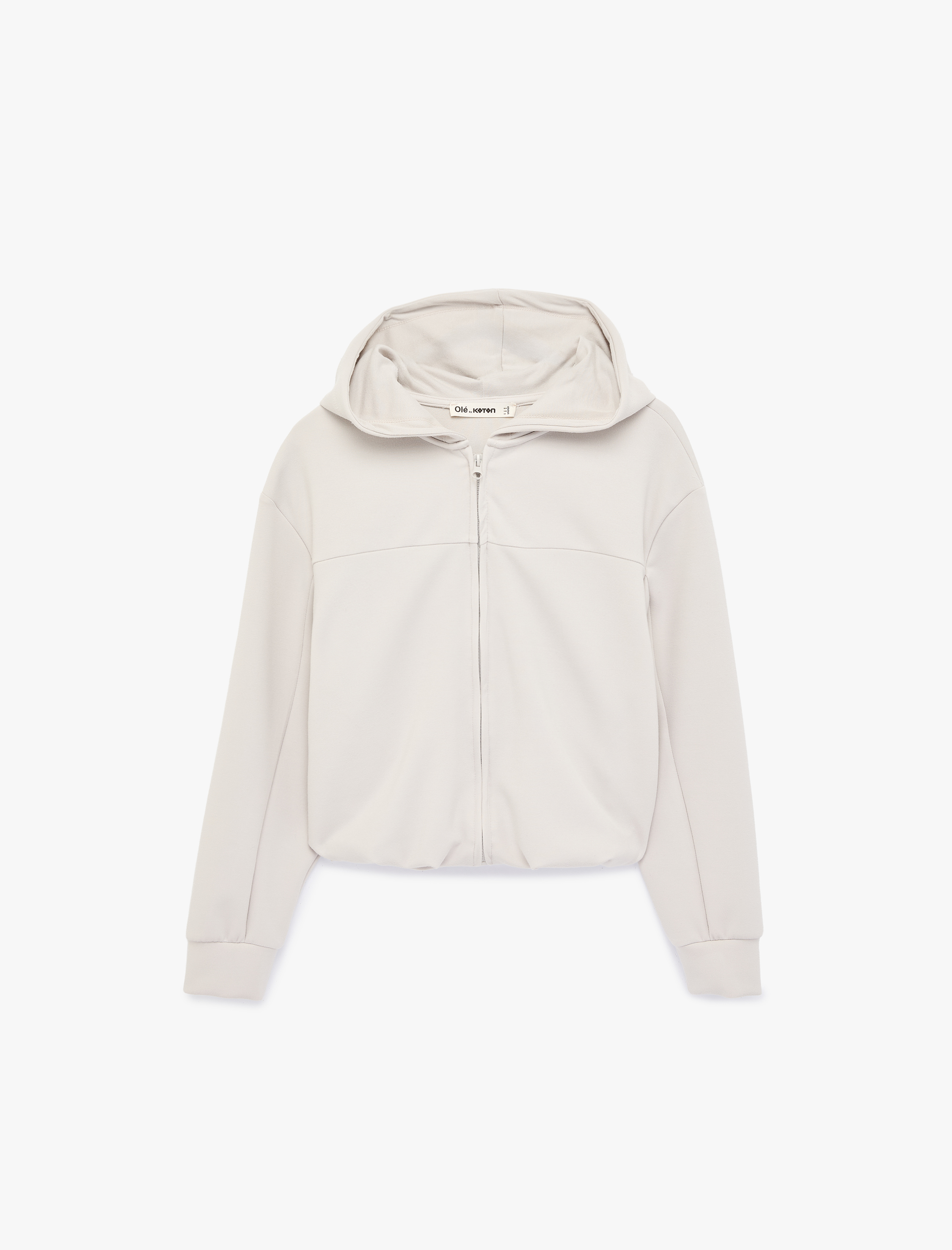   Modal Karışımlı Kapüşonlu Oversize Fermuarlı Sweatshirt