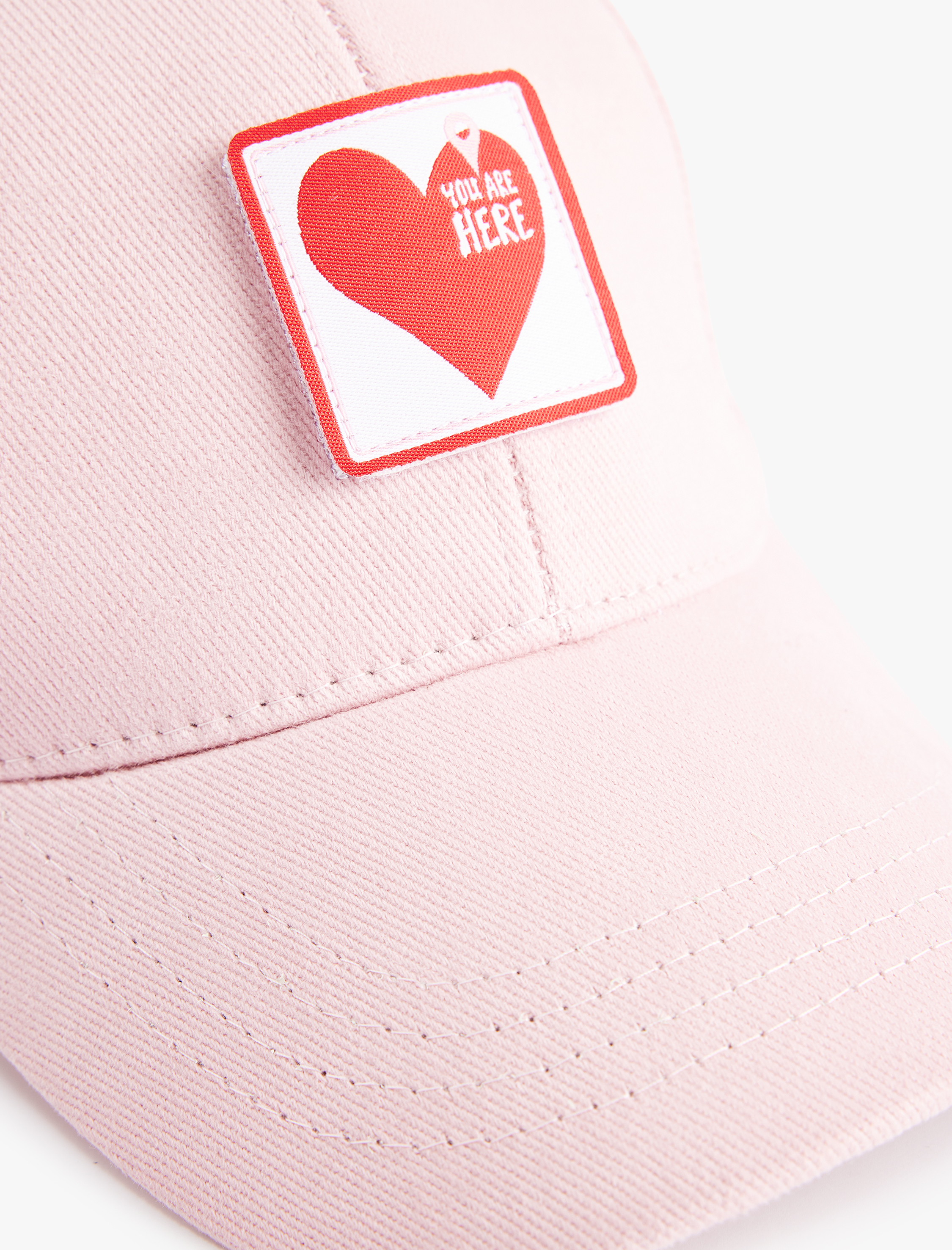  Kadın Pamuklu Kalp Aplikeli Kep Şapka