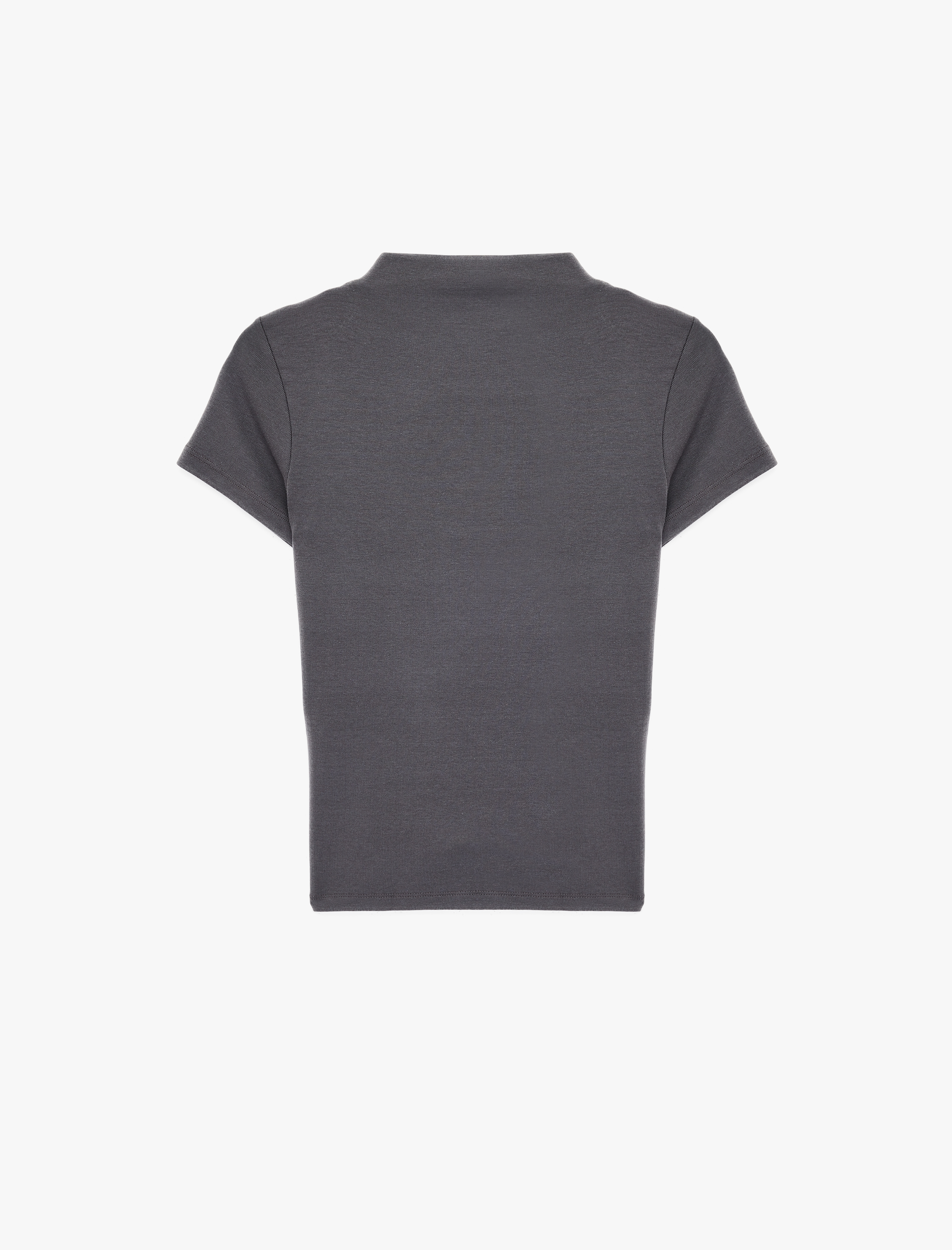   Modal Karışımlı Slim Fit Kısa Kollu Dik Yaka Tişört