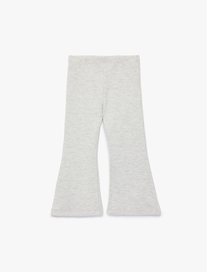 Kız Bebek Beli Lastikli Ribanalı İspanyol Paça Tayt