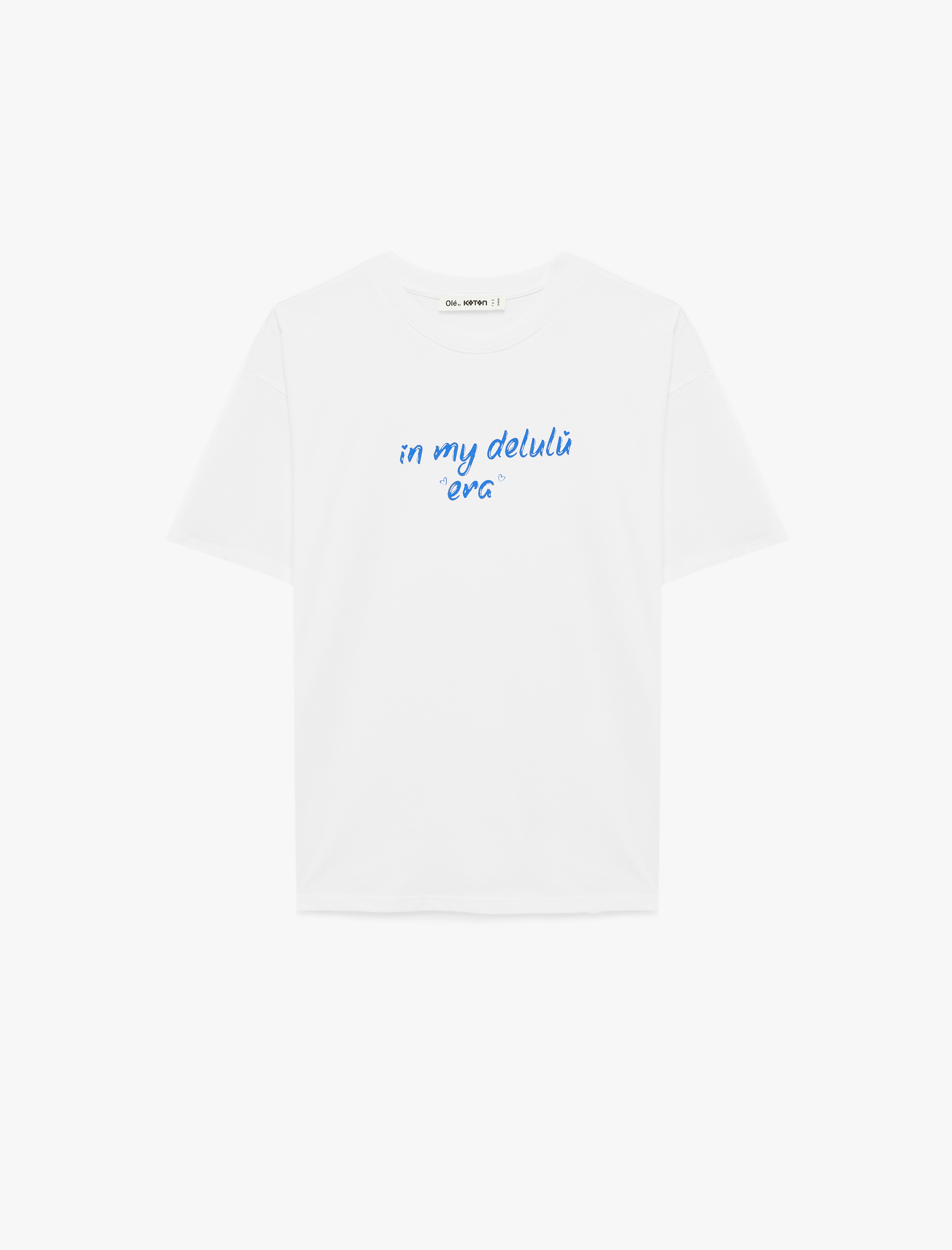   Rahat Kalıp Kısa Kollu Bisiklet Yaka Pamuklu Baskılı Tişört