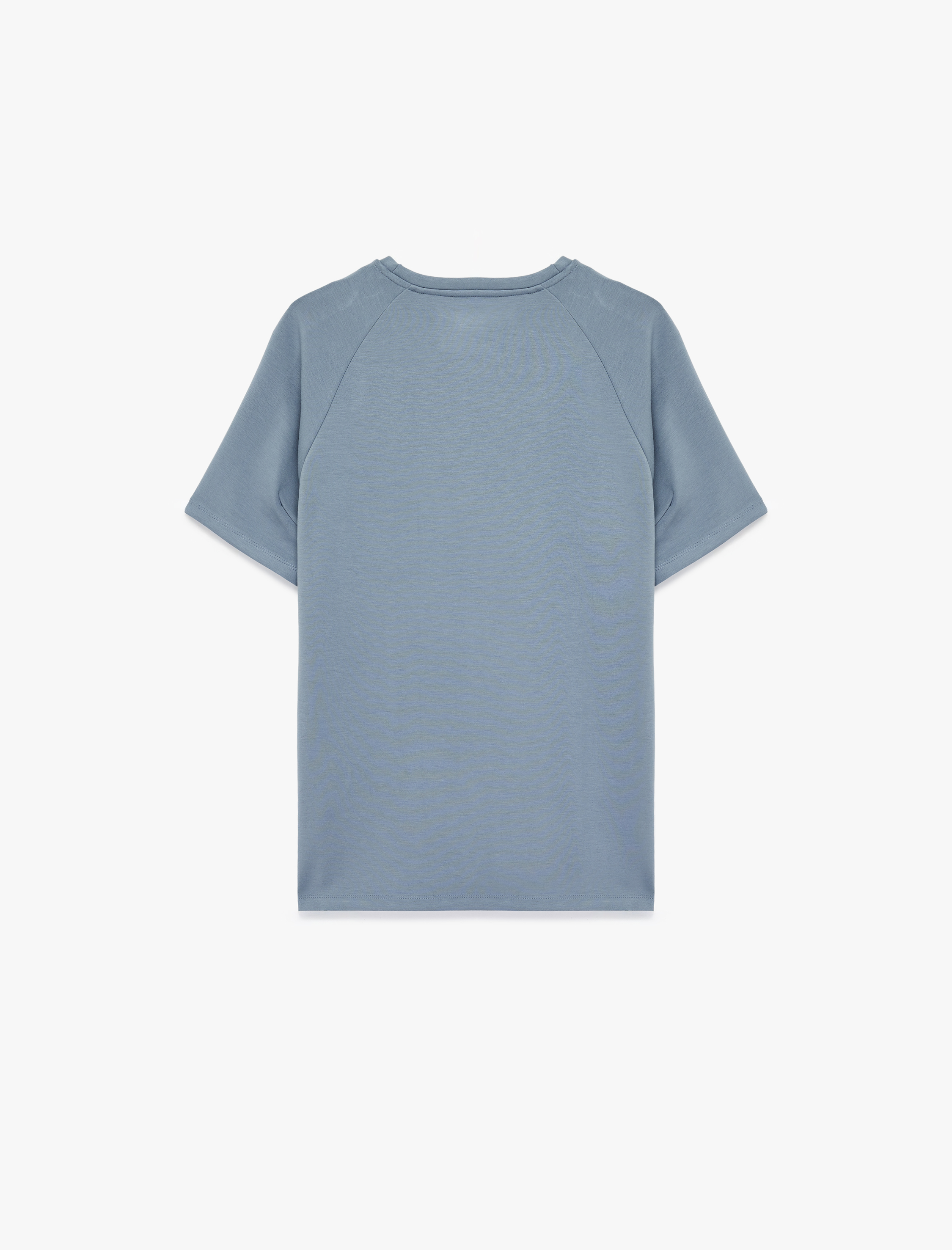   Regular Fit Kısa Kollu Viskon Karışımlı Bisiklet Yaka Basic Spor Tişört