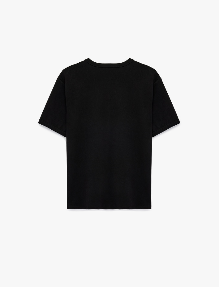  Kısa Kollu Biyeli Pamuklu Bisiklet Yaka Slim Fit Tişört