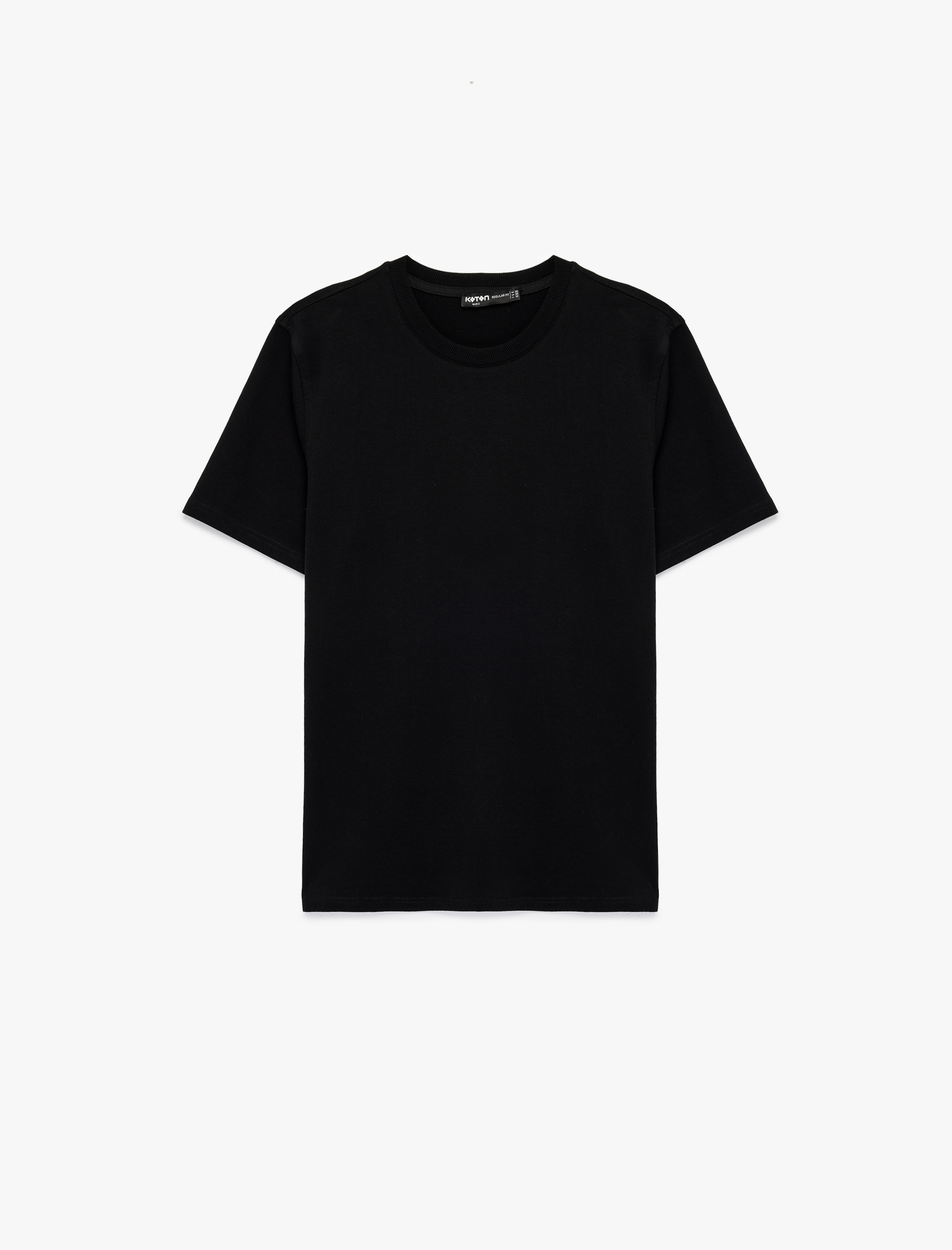   Regular Fit Kısa Kollu Bisiklet Yaka Pamuklu Basic Tişört