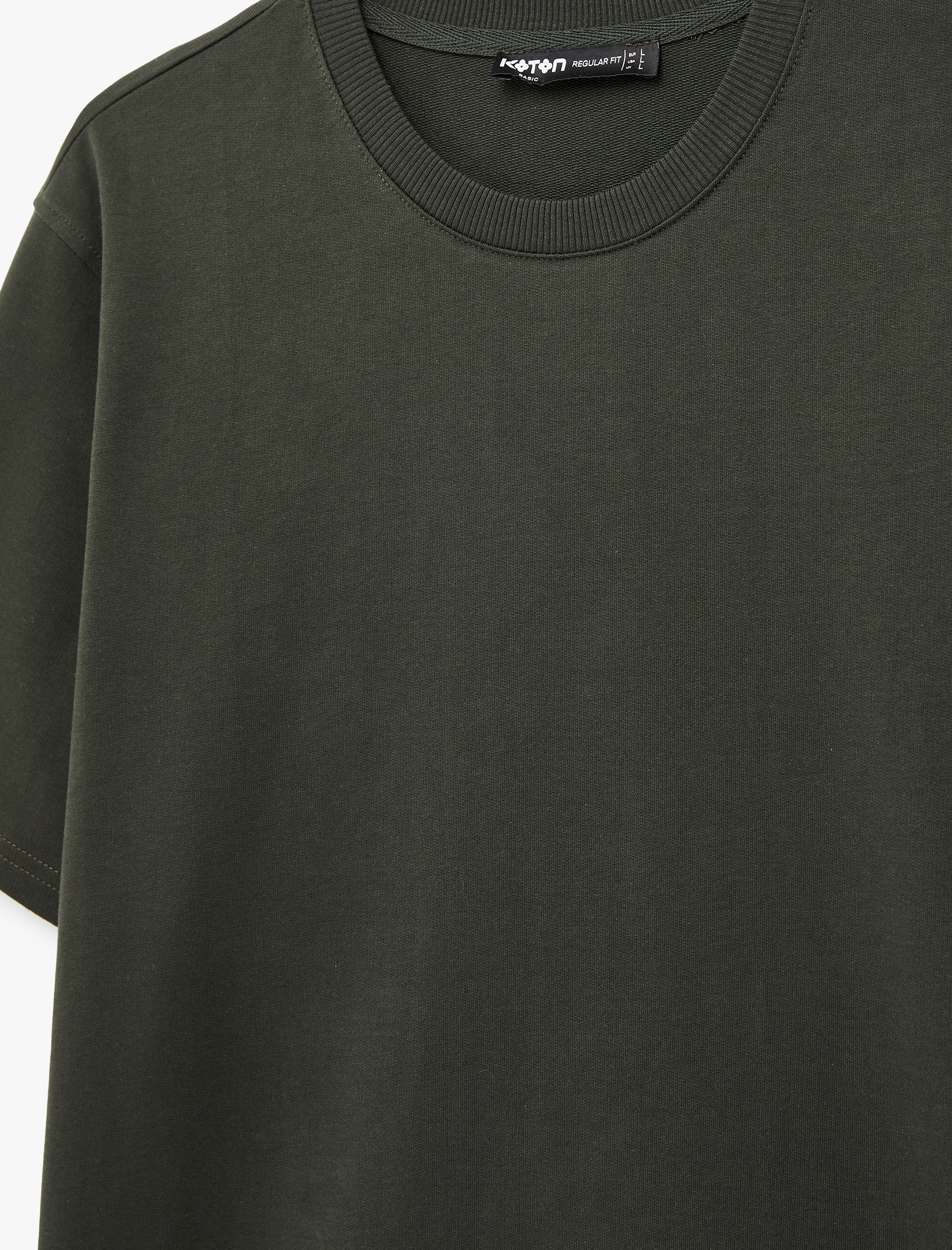   Regular Fit Kısa Kollu Bisiklet Yaka Pamuklu Basic Tişört