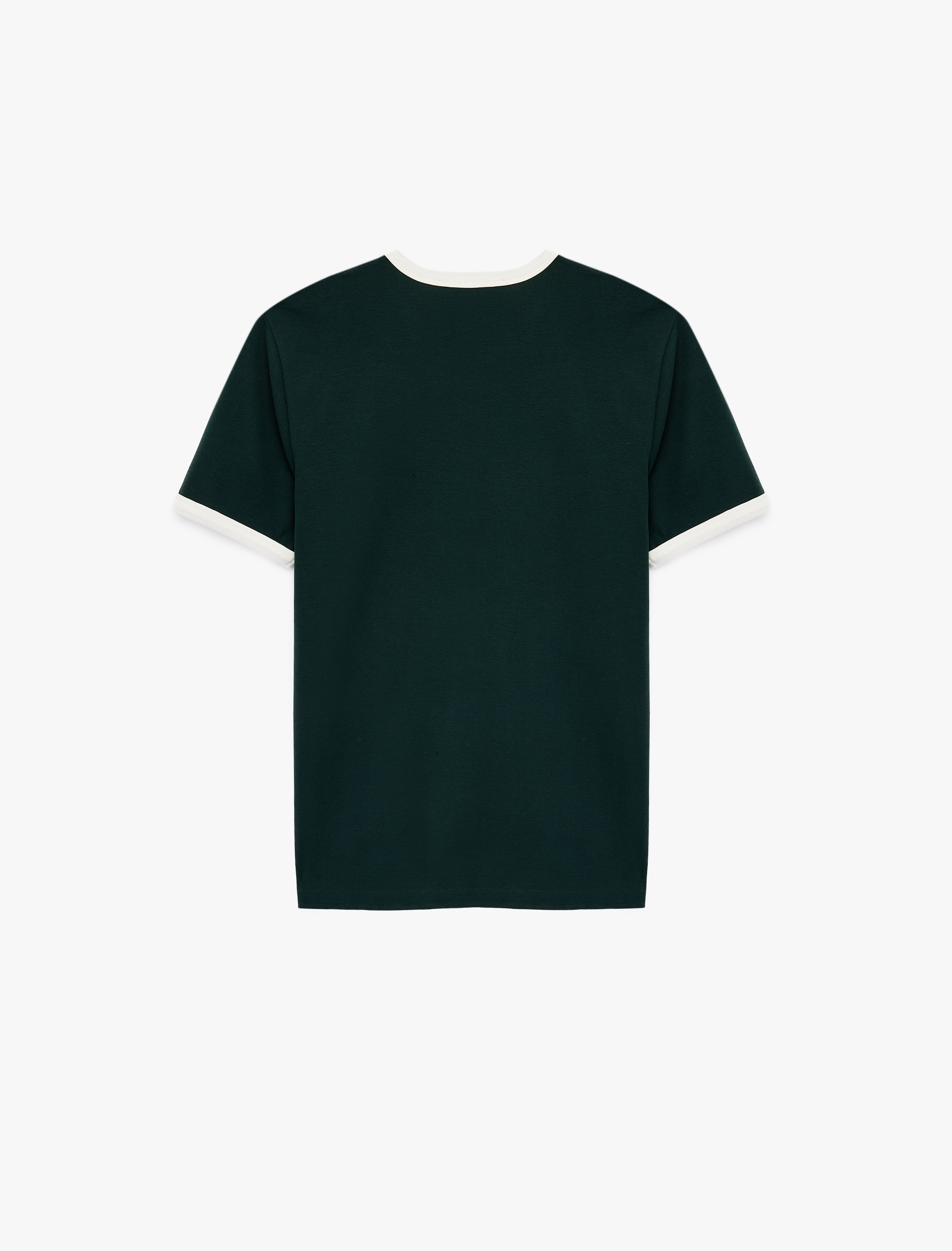   Kısa Kollu Biyeli Pamuklu Bisiklet Yaka Slim Fit Tişört