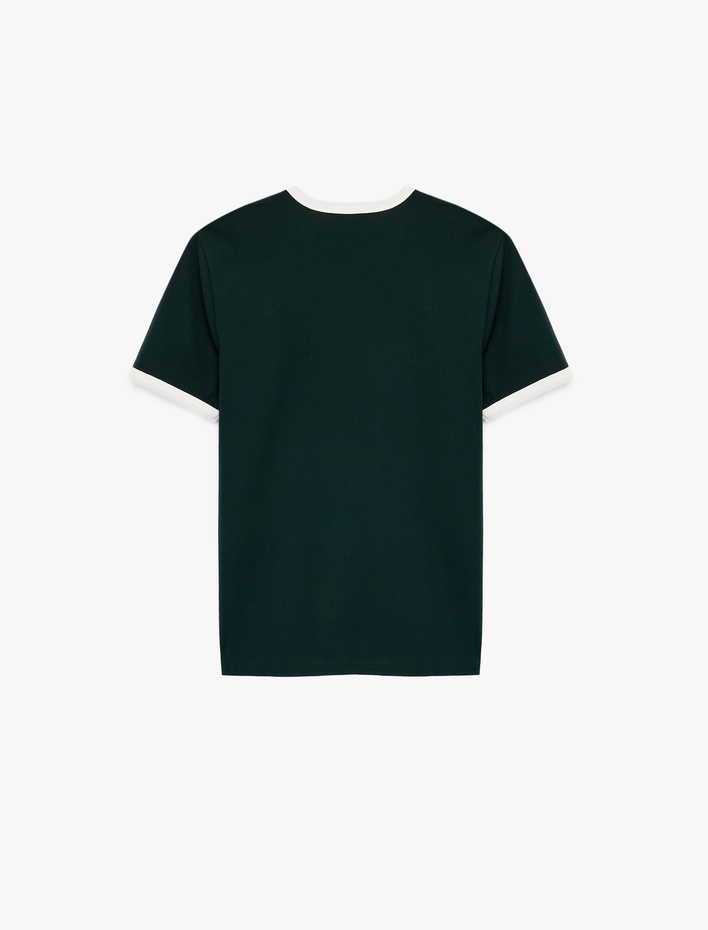  Kısa Kollu Biyeli Pamuklu Bisiklet Yaka Slim Fit Tişört