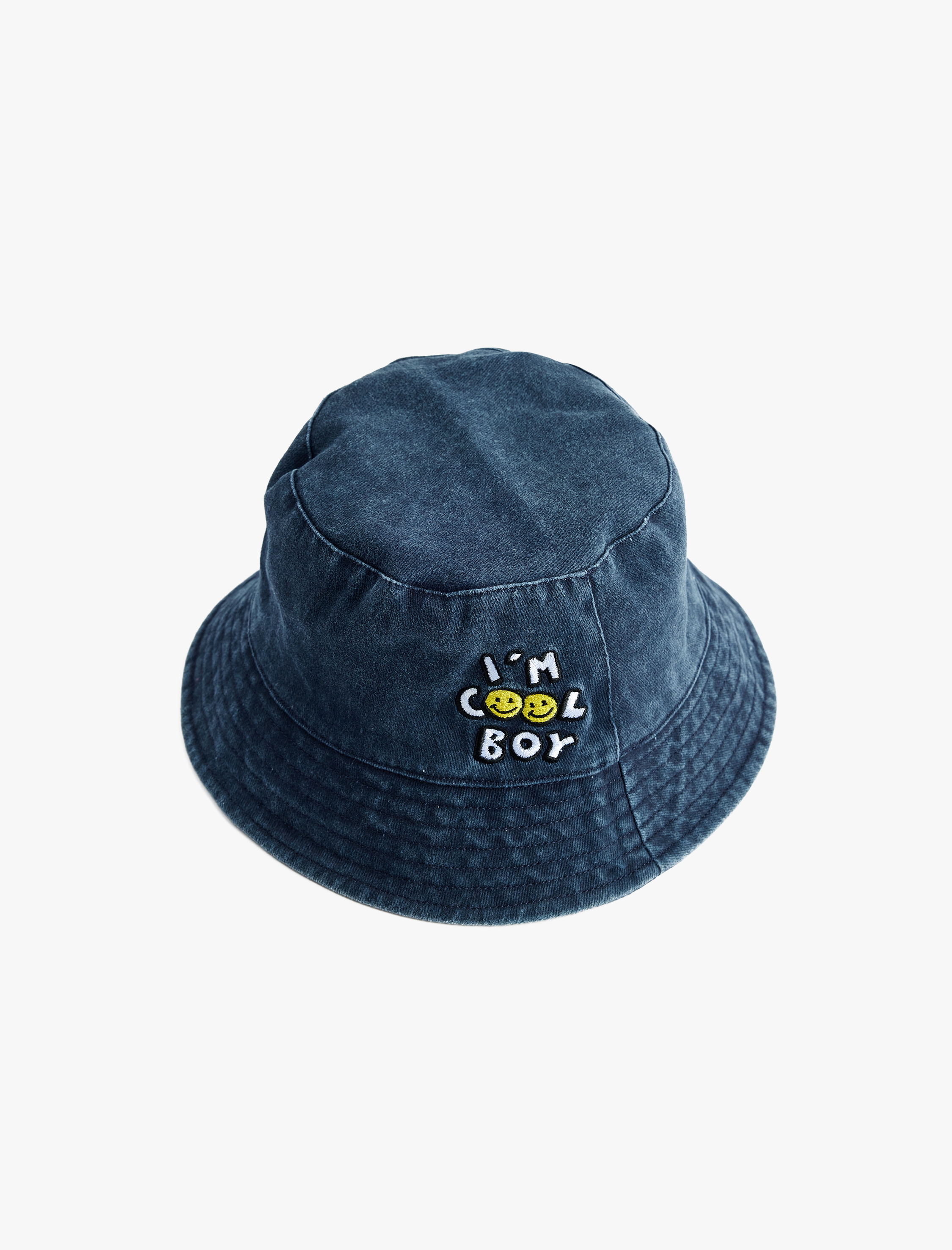  Erkek Çocuk Nakış Detaylı Jean Bucket Şapka