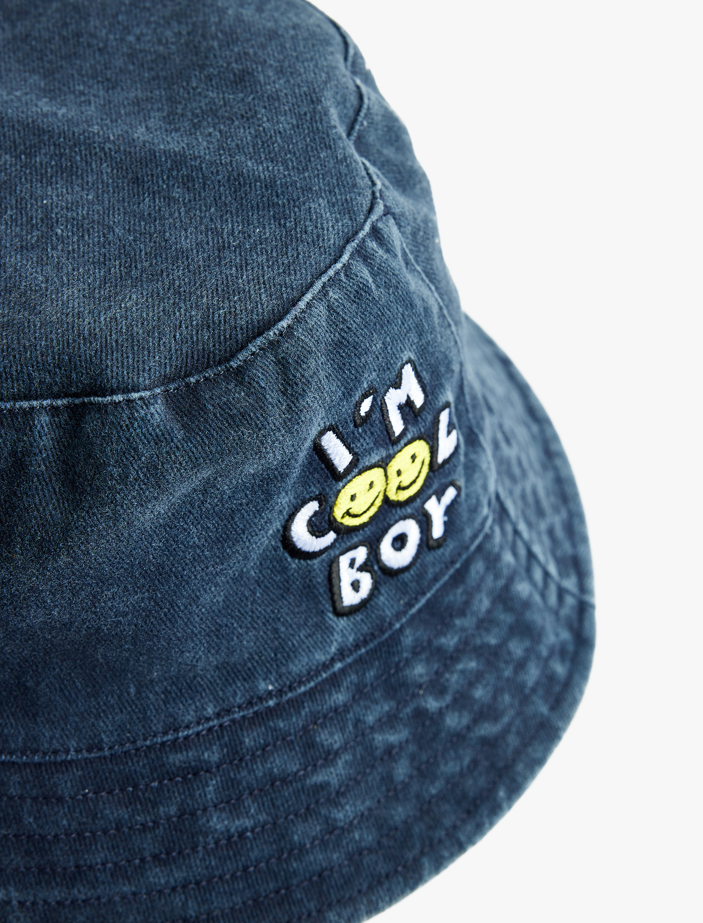  Erkek Çocuk Nakış Detaylı Jean Bucket Şapka