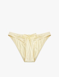 Drapeli Fiyonk Detaylı Parlak Bikini Altı