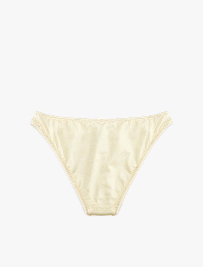  Drapeli Fiyonk Detaylı Parlak Bikini Altı