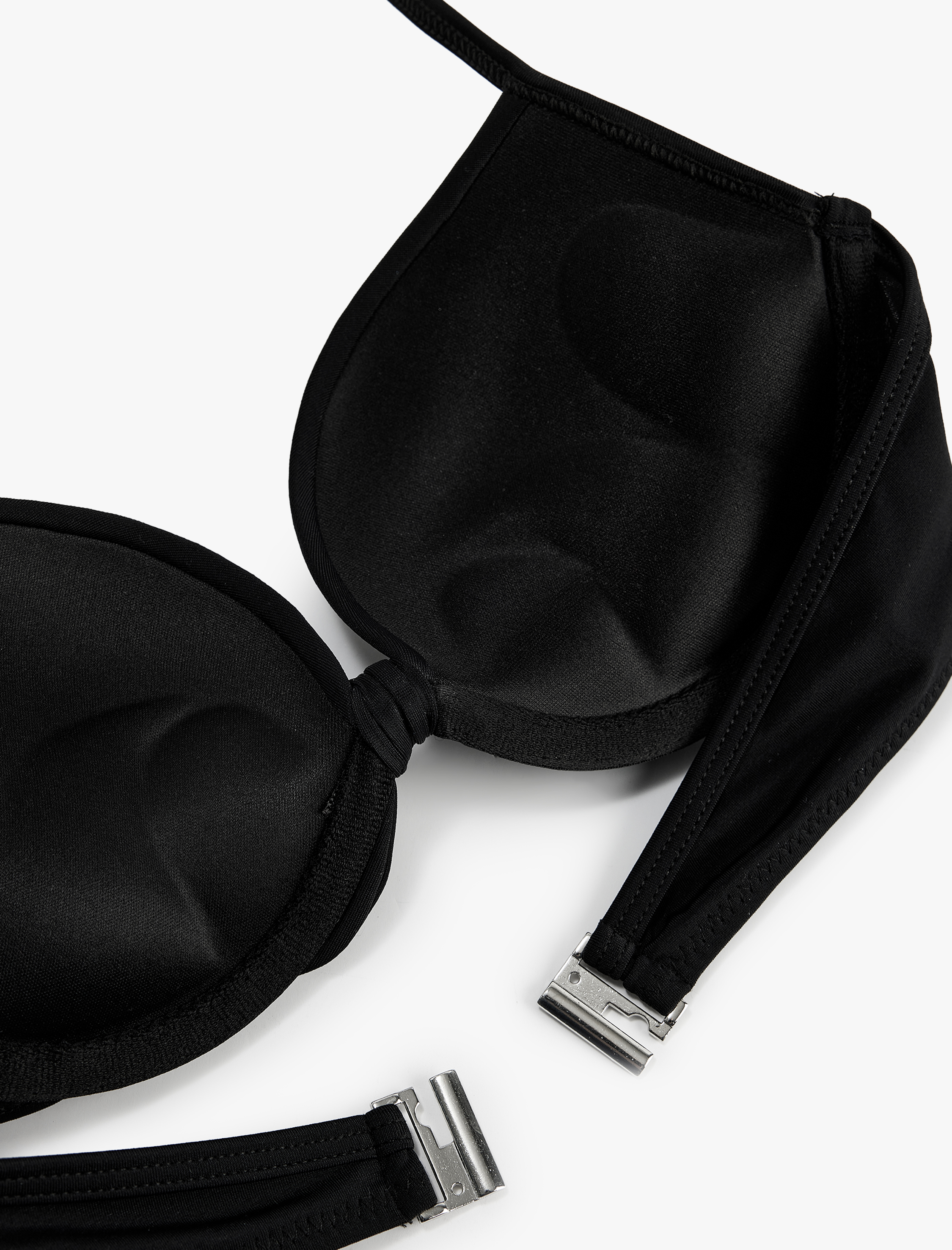   Kalp Yaka Fiyonk Detaylı Push-Up Bikini Üstü