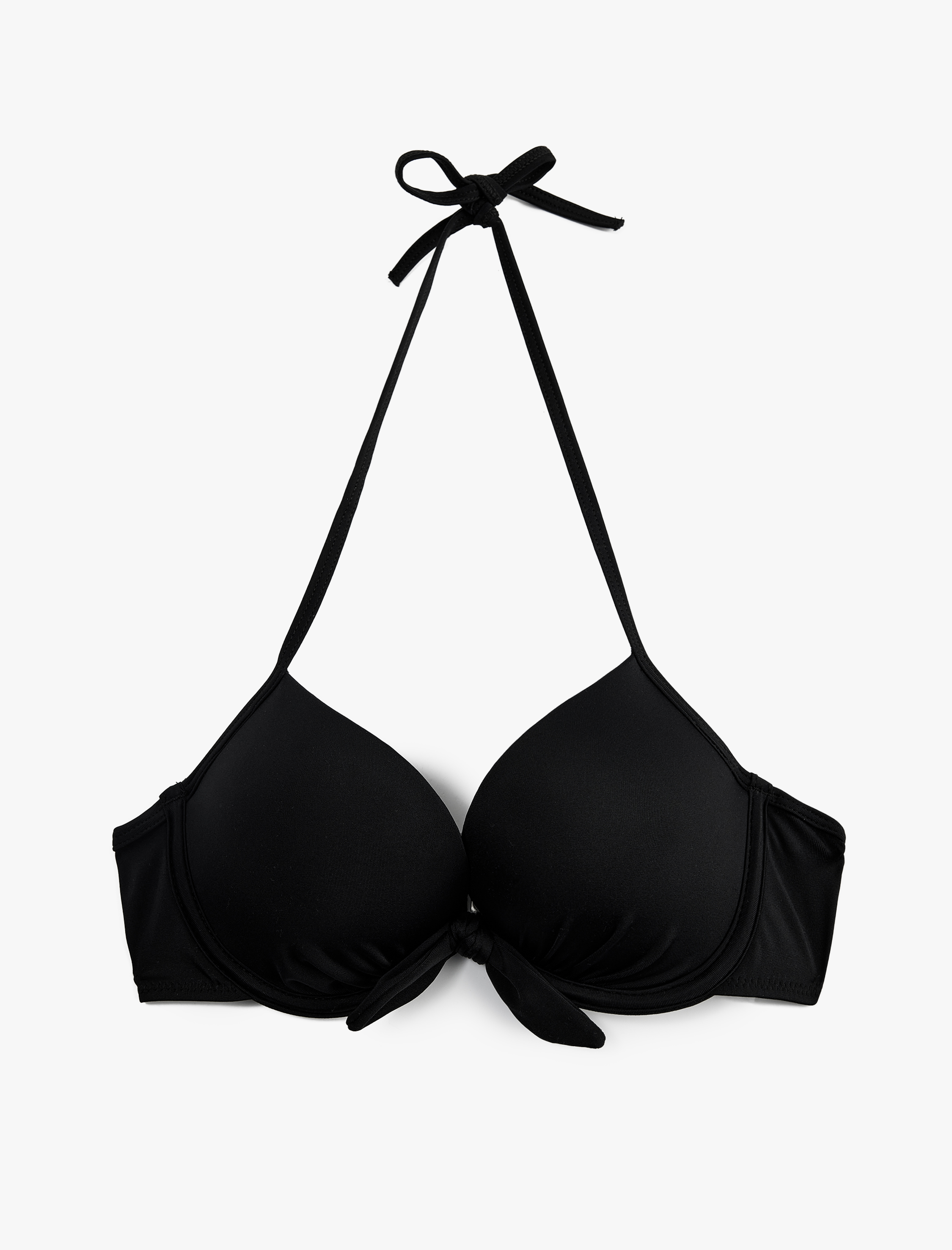   Kalp Yaka Fiyonk Detaylı Push-Up Bikini Üstü