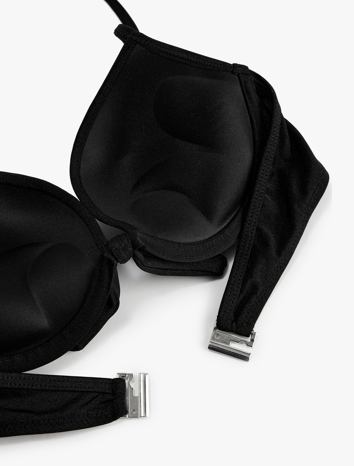  Kalp Yaka Fiyonklu Push-Up Bikini Üstü