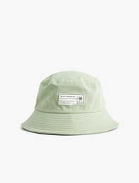 Etiket Detaylı Pamuklu Bucket Şapka