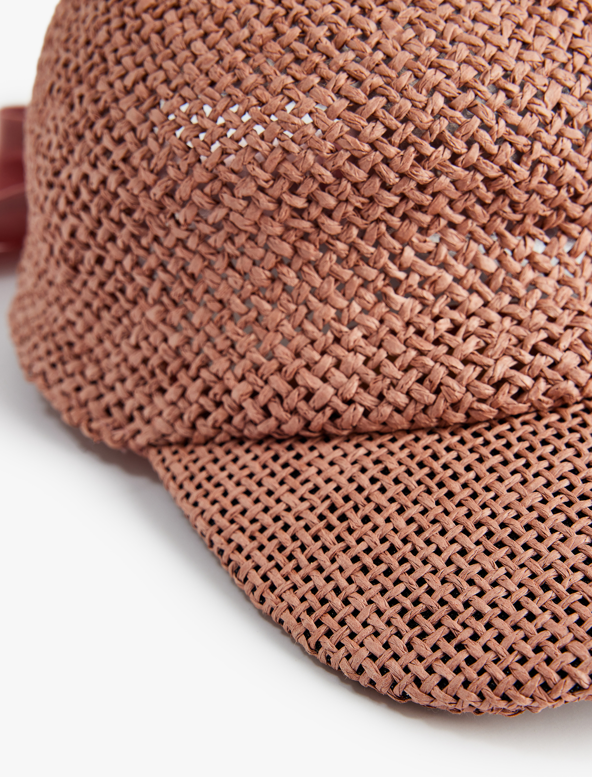  Kadın Kurdele Detaylı Hasır Kep Şapka