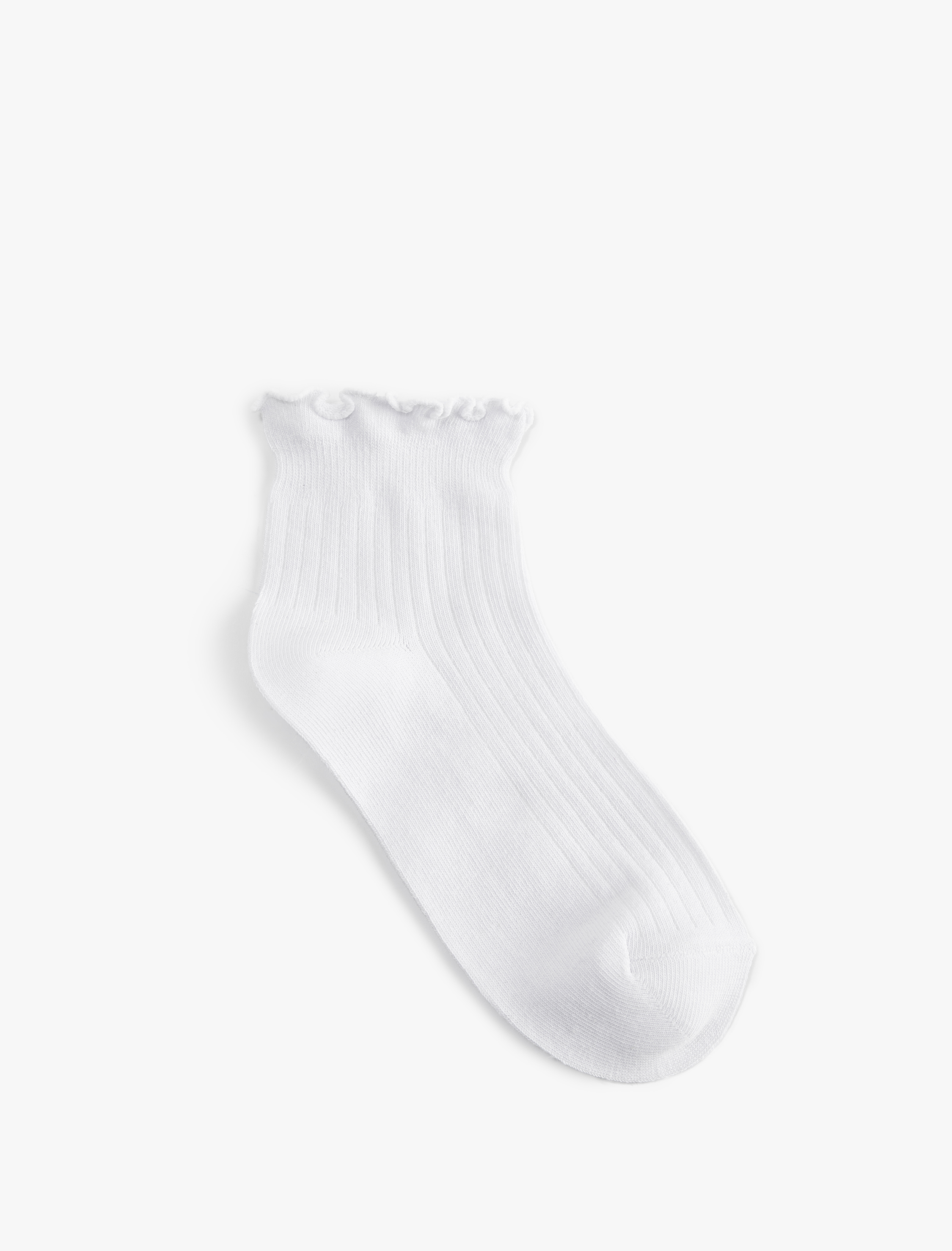  Kadın 3'lü Fırfır Detaylı Pamuklu Patik Çorap Seti