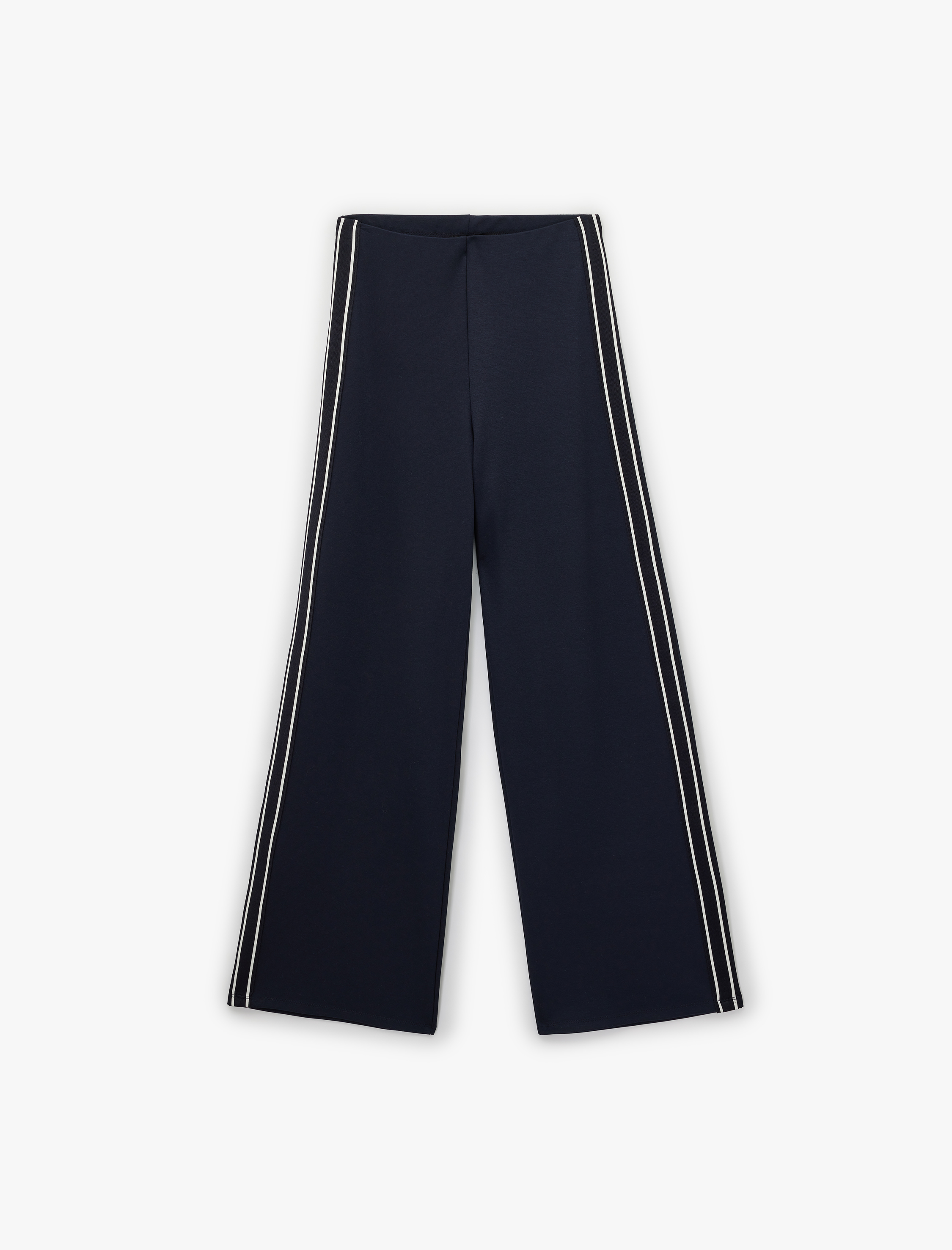   Yanları Çizgili Geniş Paça Pantolon