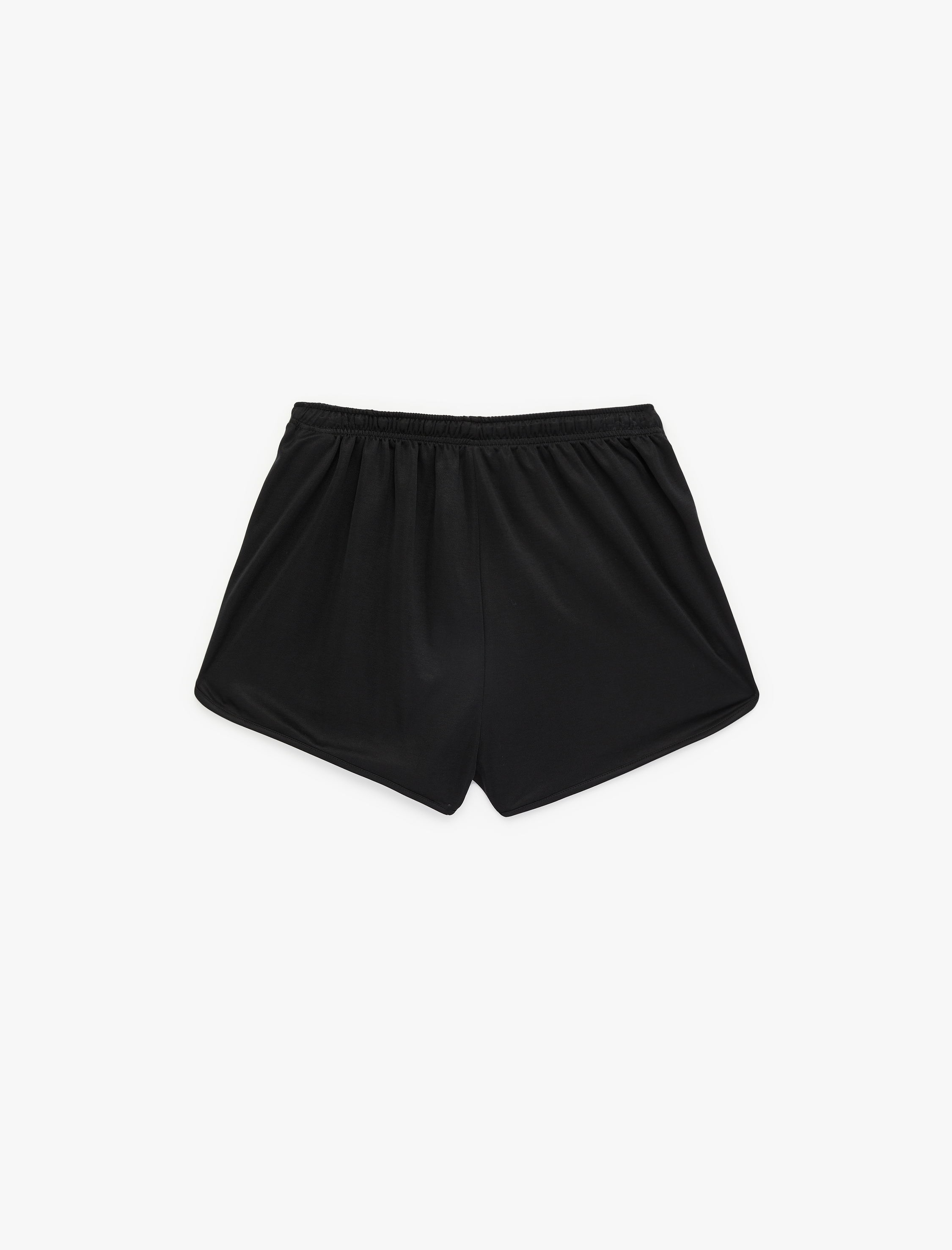   Lastikli Yüksek Bel Yırtmaç Detaylı Modal Karışımlı Mini Spor Şort