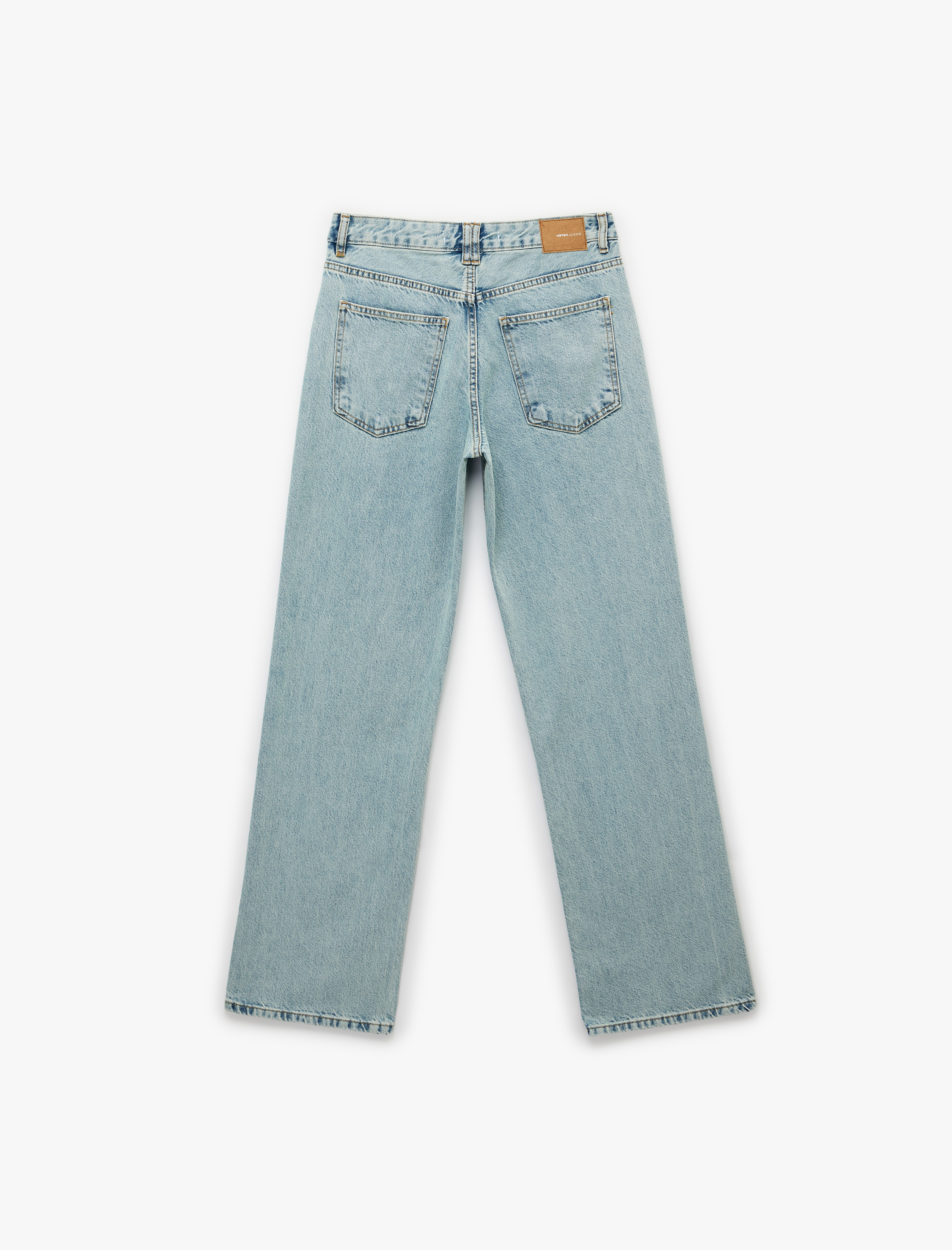   Yüksek Bel Uzun Düz Paça Denim Pantolon -  Longer Straight Fit Jean