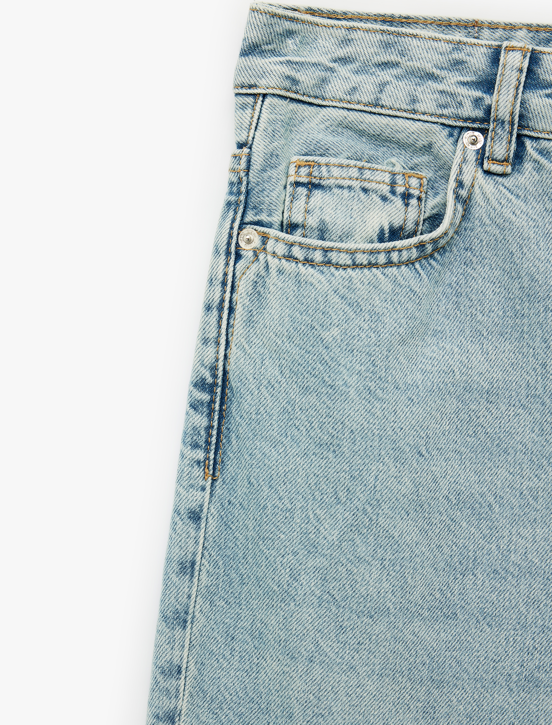   Yüksek Bel Uzun Düz Paça Denim Pantolon -  Longer Straight Fit Jean