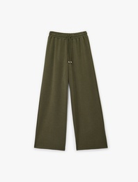 Beli Lastikli Bağcıklı Bol Paça Eşofman Altı