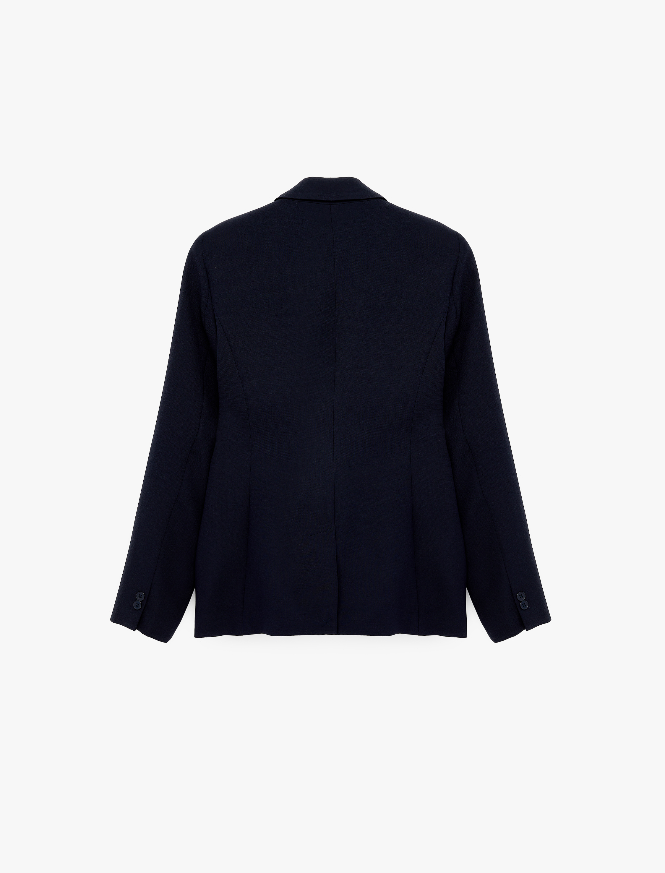   Düğmeli Cepli Geniş Yaka Krep Blazer Ceket