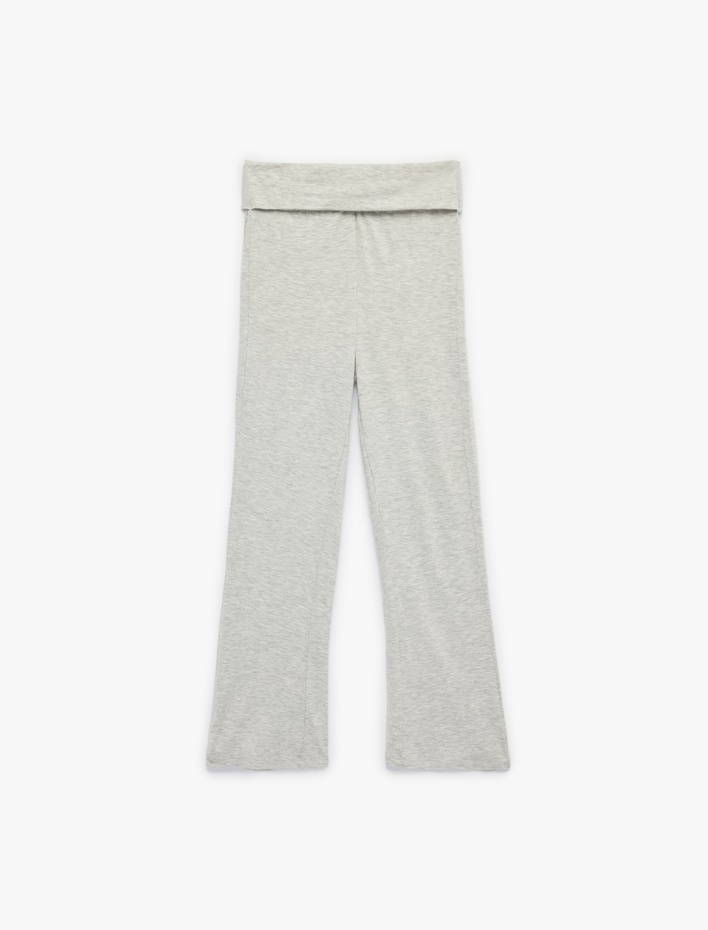 Kız Çocuk Viskon Slim Fit İspanyol Paça Tayt