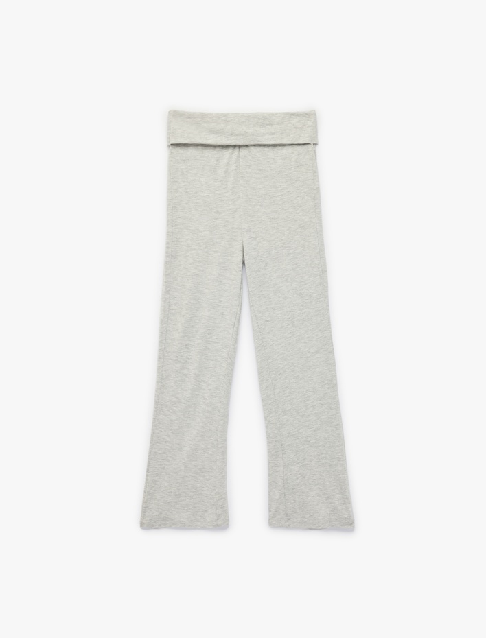 Kız Çocuk Viskon Slim Fit İspanyol Paça Tayt