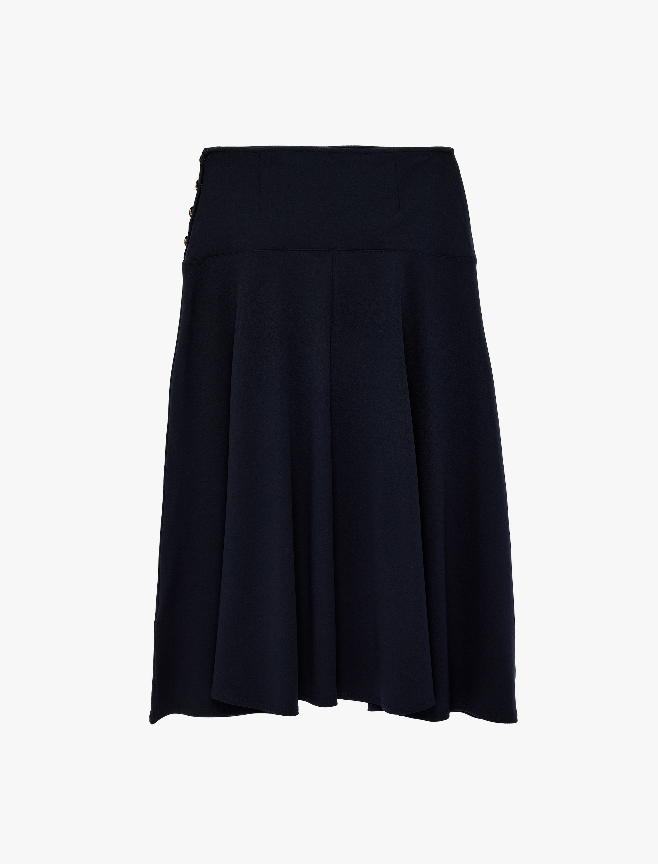   Aksesuar Düğme Detaylı Midi Etek