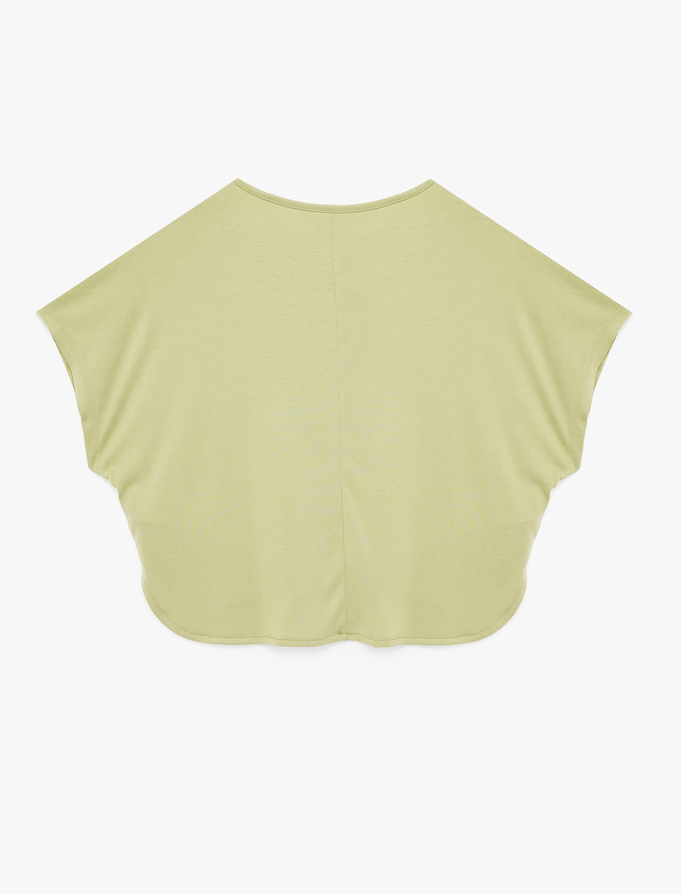   Rahat Kalıp Kısa Kollu Bisiklet Yaka Baskılı Modal Crop Spor Tişört