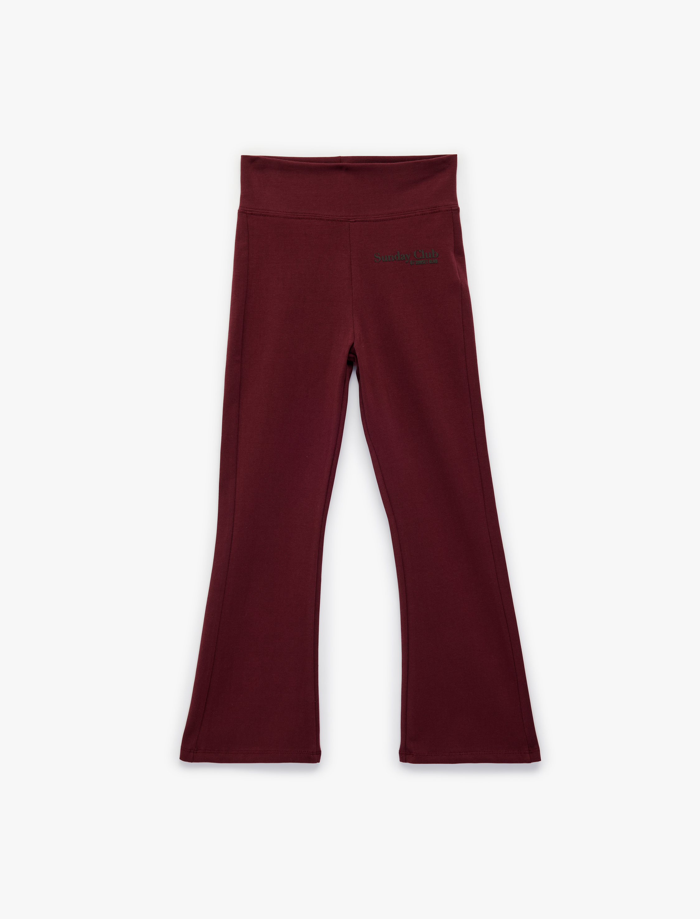  Kız Çocuk Pamuklu Slim Fit Nakış Detaylı İspanyol Paça Tayt